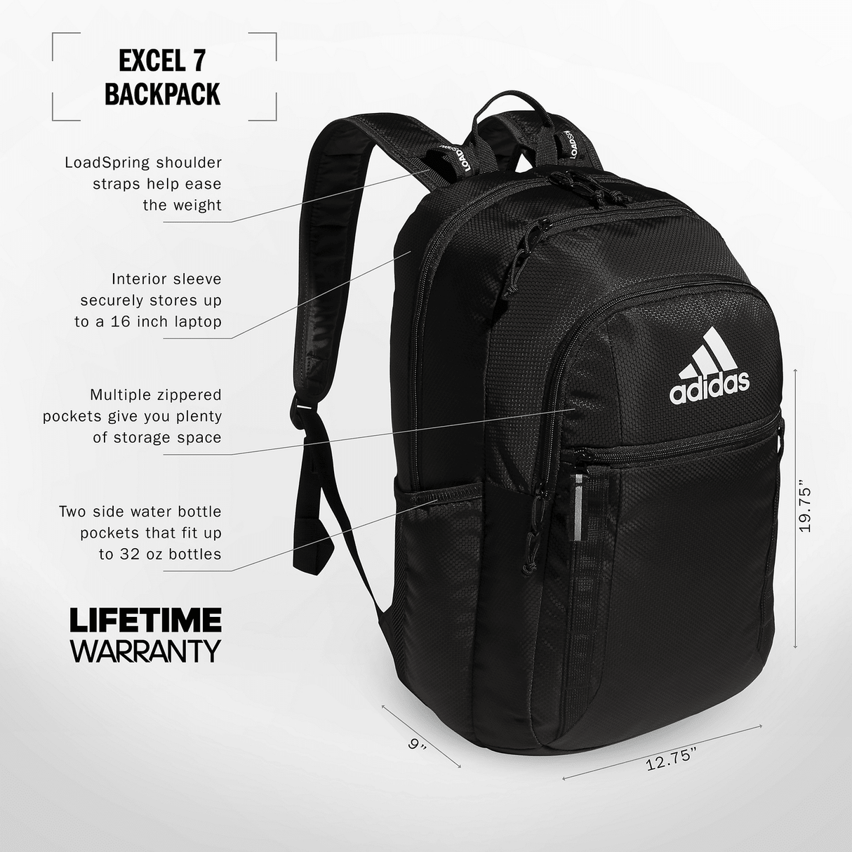 adidas Excel 7 Backpack Unisex Accessories Bags & Backpacks