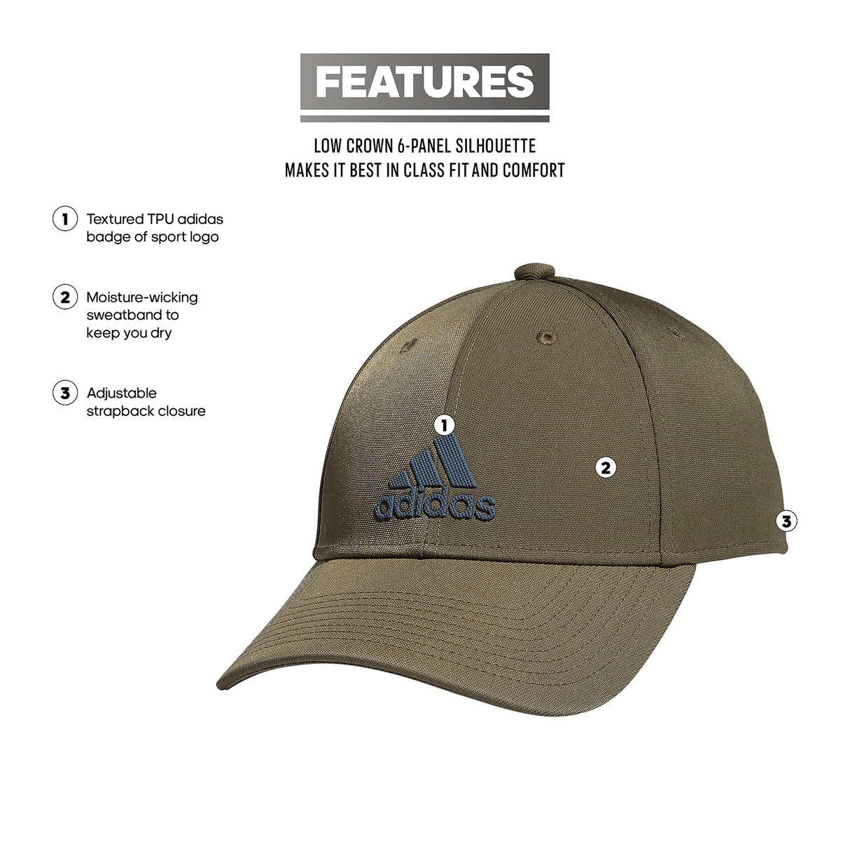 adidas Men's Decision 3 Hat Unisex Accessories Hats & Caps