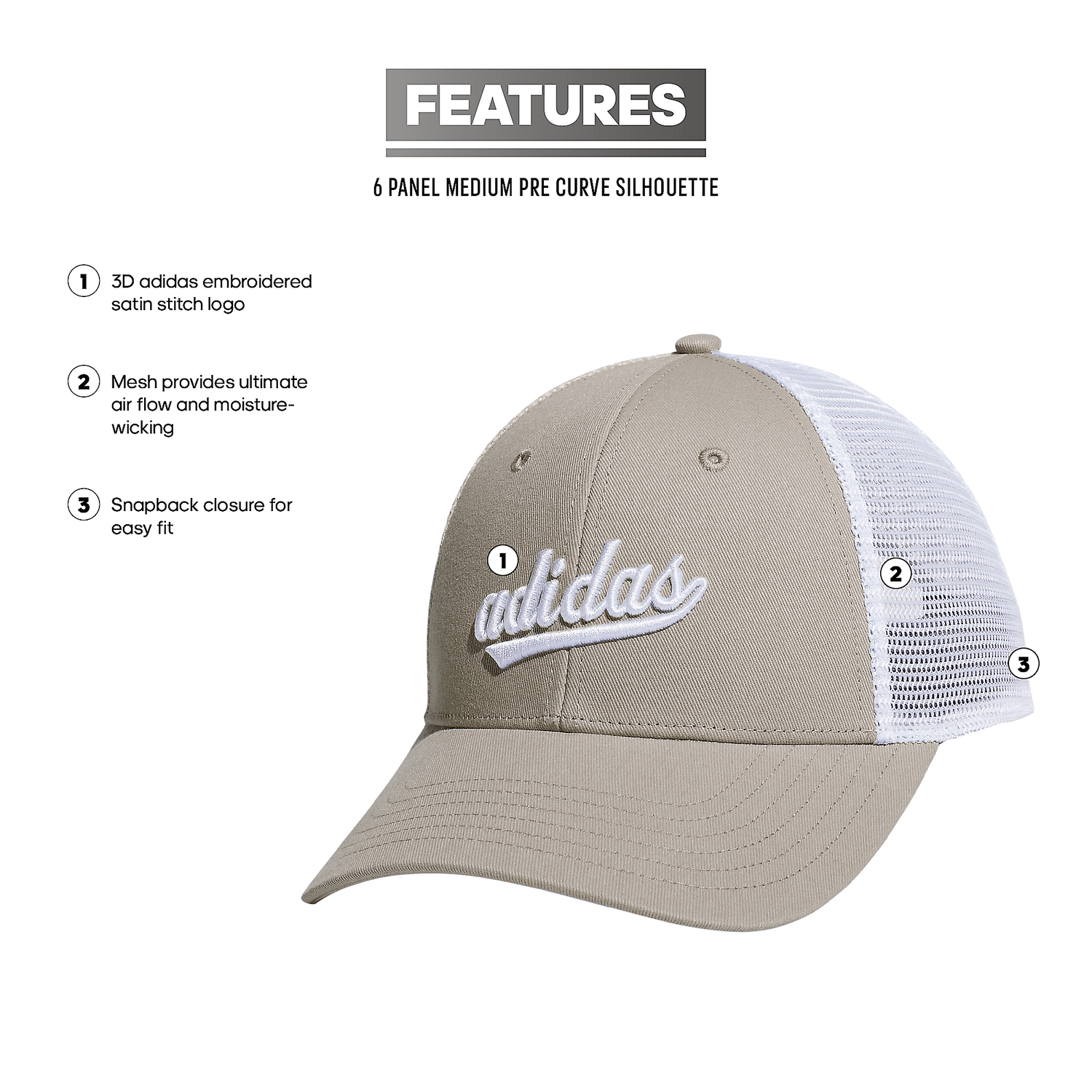 adidas Women's Mesh Trucker Hat Unisex Accessories Hats & Caps