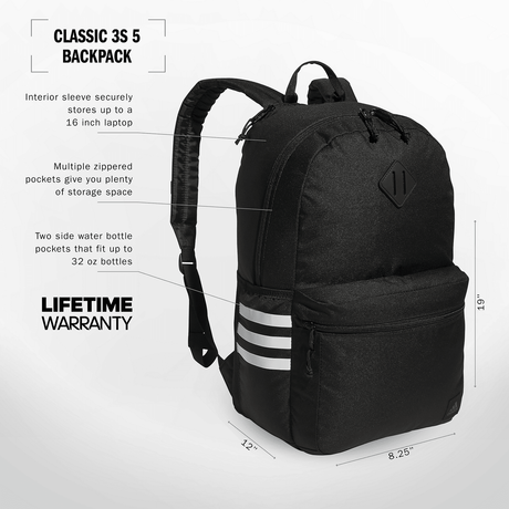 adidas Classic 3S 5 Backpack Unisex Accessories Bags & Backpacks