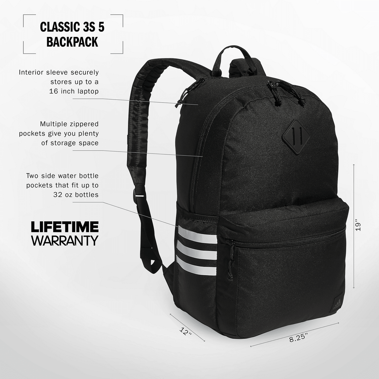 adidas Classic 3S 5 Backpack Unisex Accessories Bags & Backpacks