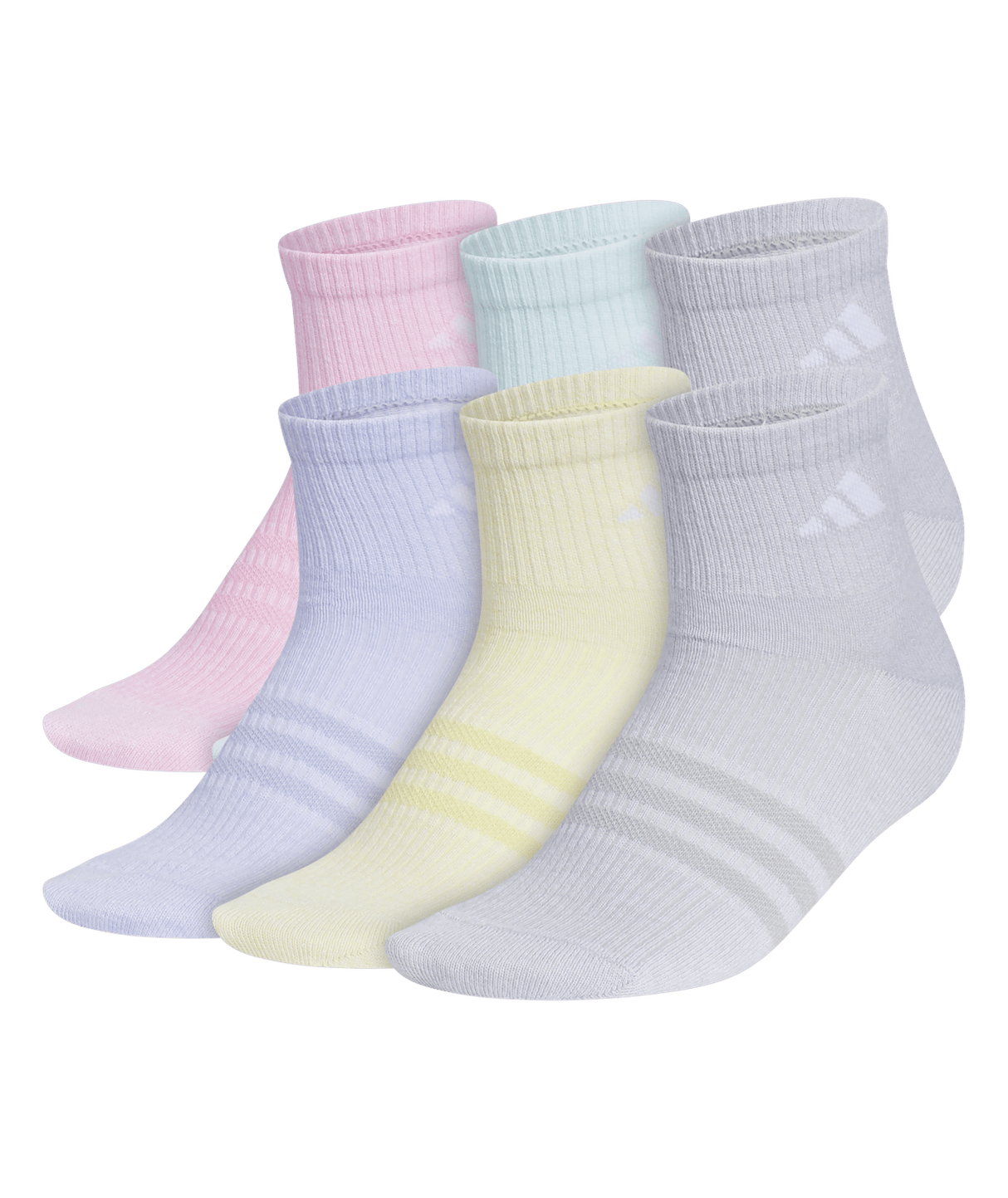 adidas Girls' Superlite 3.0 6-Pack Quarter Socks Unisex Accessories Socks