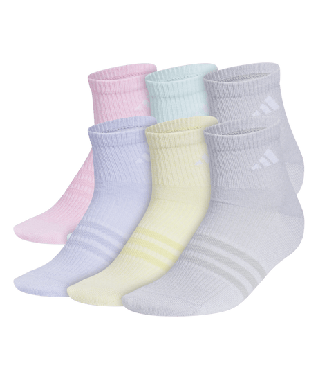 adidas Girls' Superlite 3.0 6-Pack Quarter Socks Unisex Accessories Socks