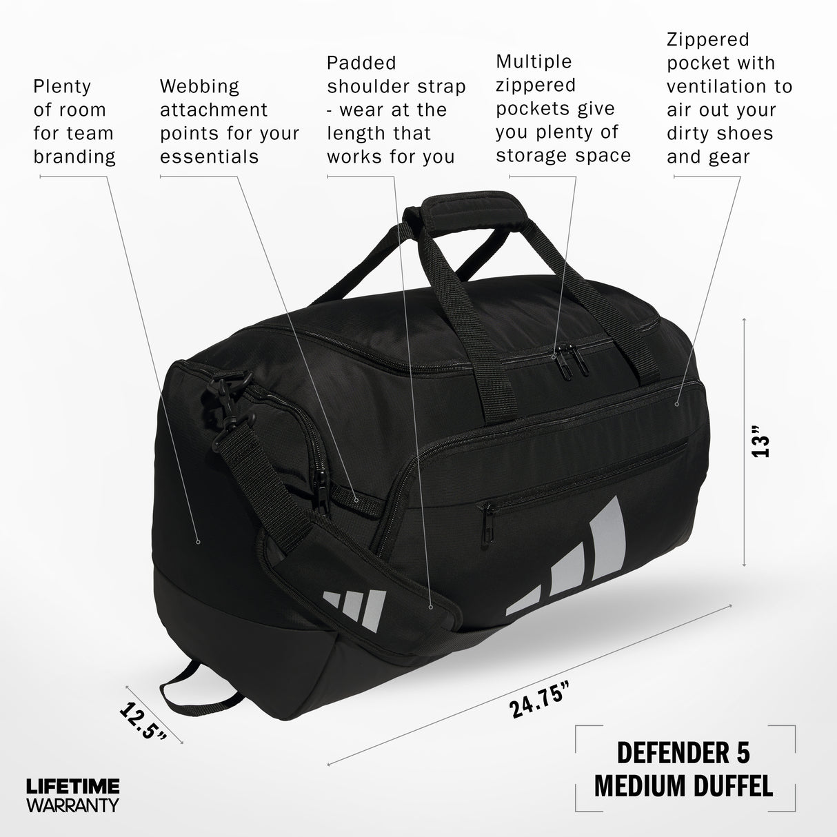 adidas Defender 5 Medium Duffel Unisex Accessories Bags & Backpacks