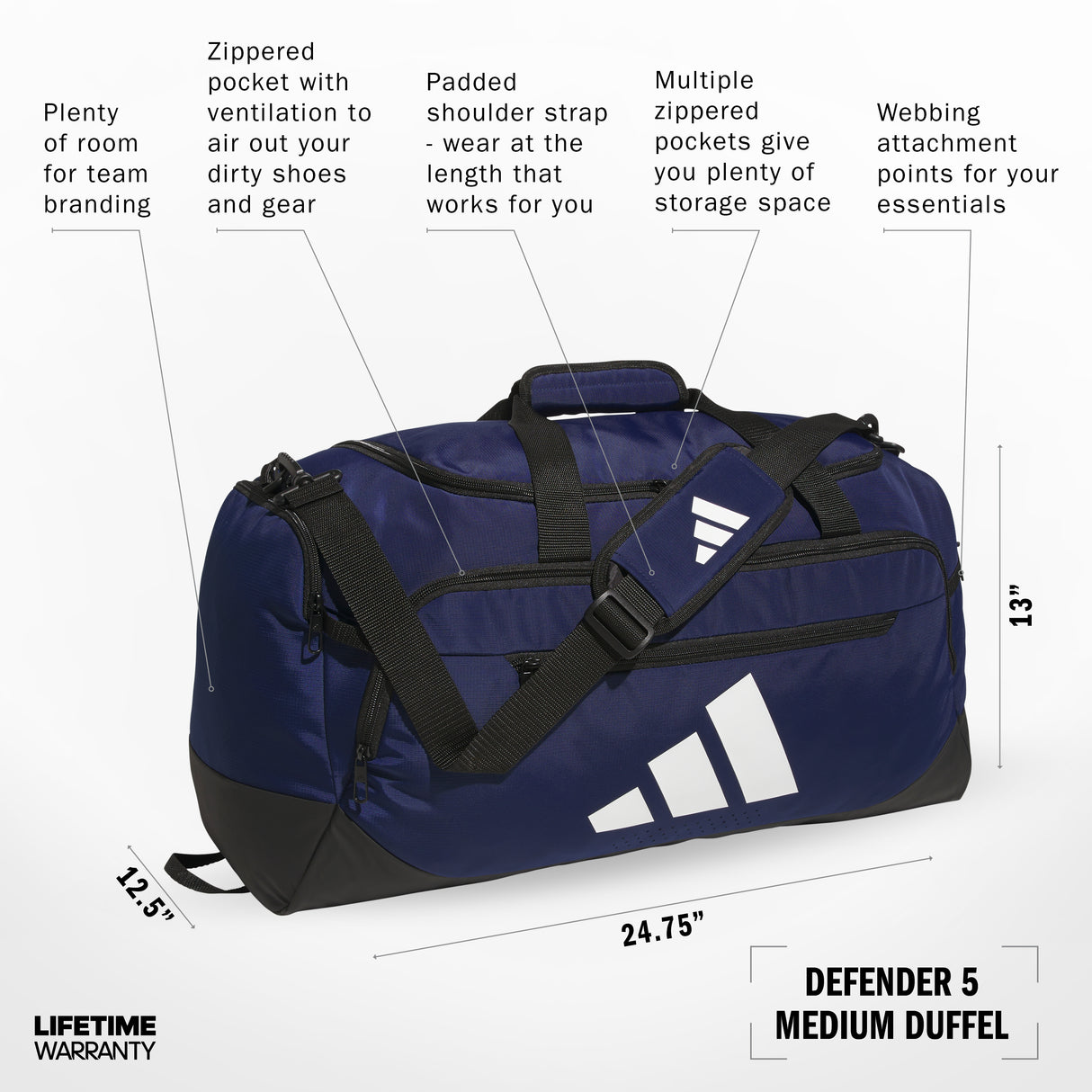adidas Defender 5 Medium Duffel Unisex Accessories Bags & Backpacks