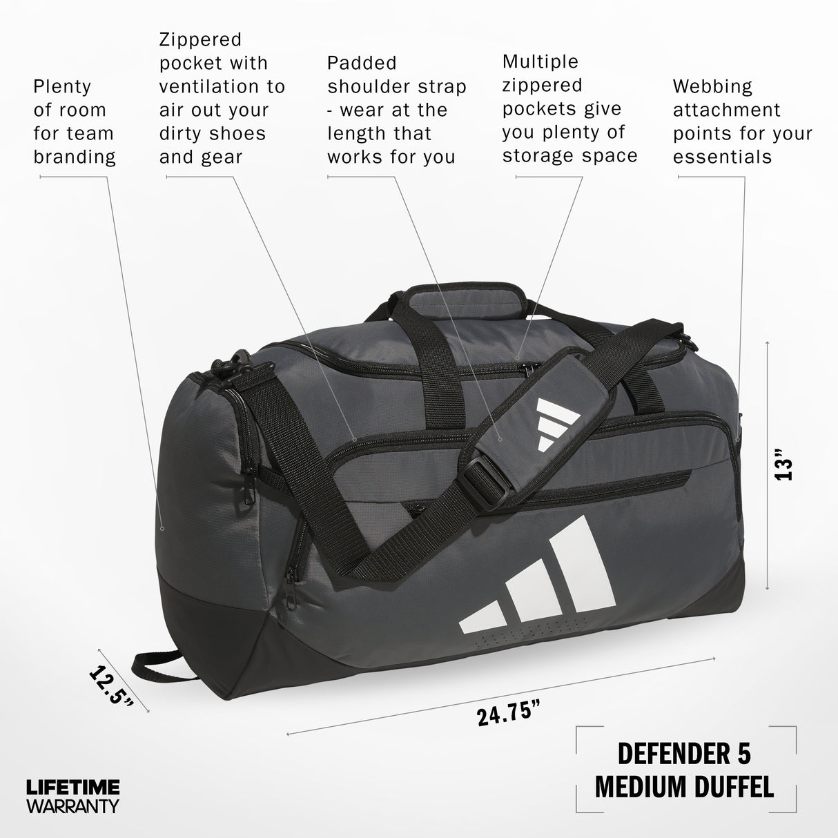adidas Defender 5 Medium Duffel Unisex Accessories Bags & Backpacks