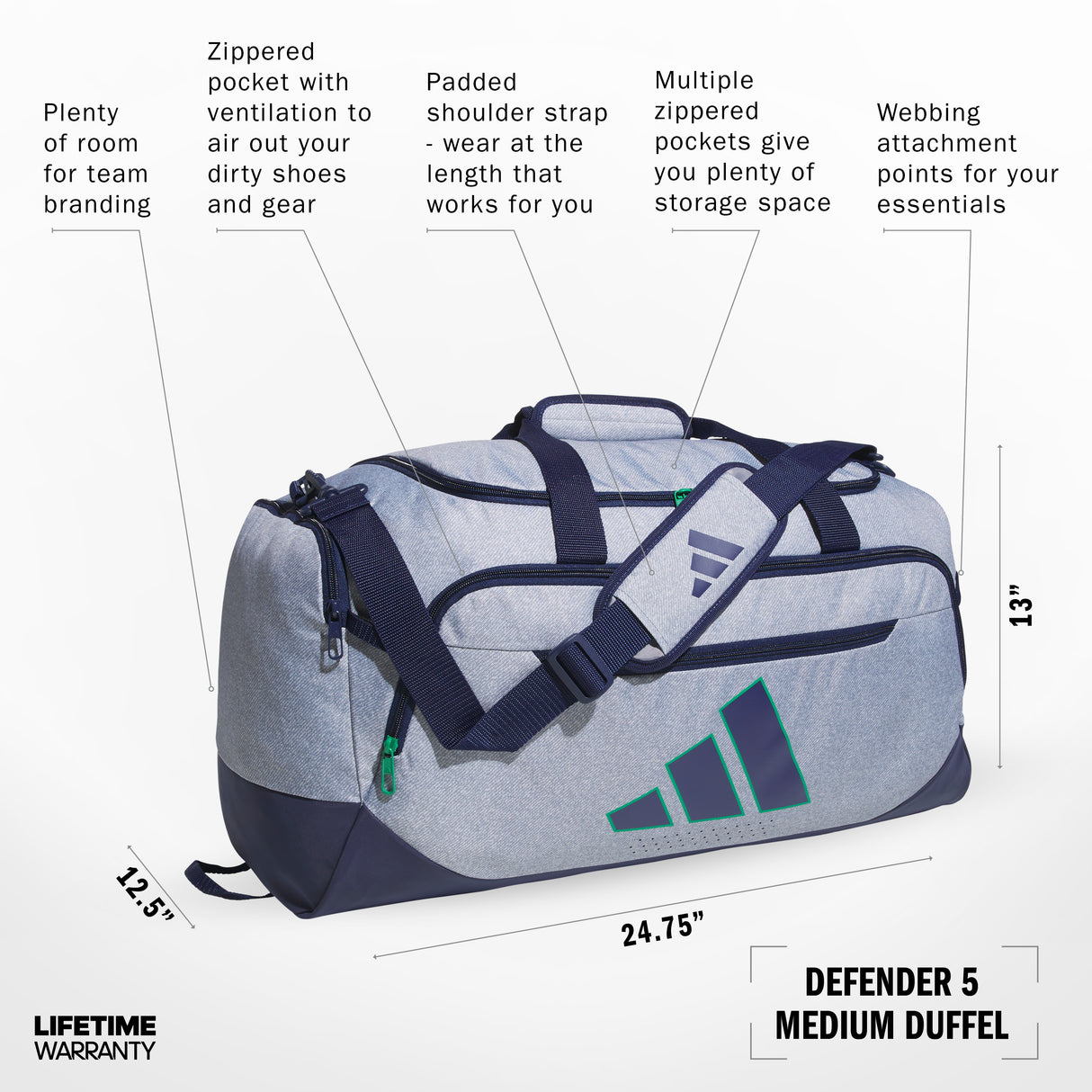 adidas Defender 5 Medium Duffel Unisex Accessories Bags & Backpacks