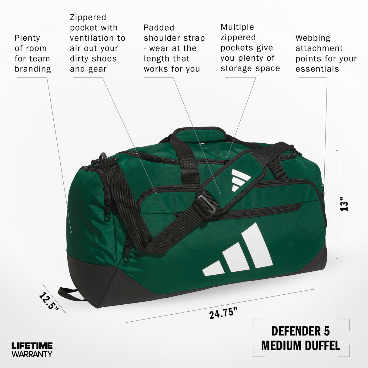 adidas Defender 5 Medium Duffel Unisex Accessories Bags & Backpacks