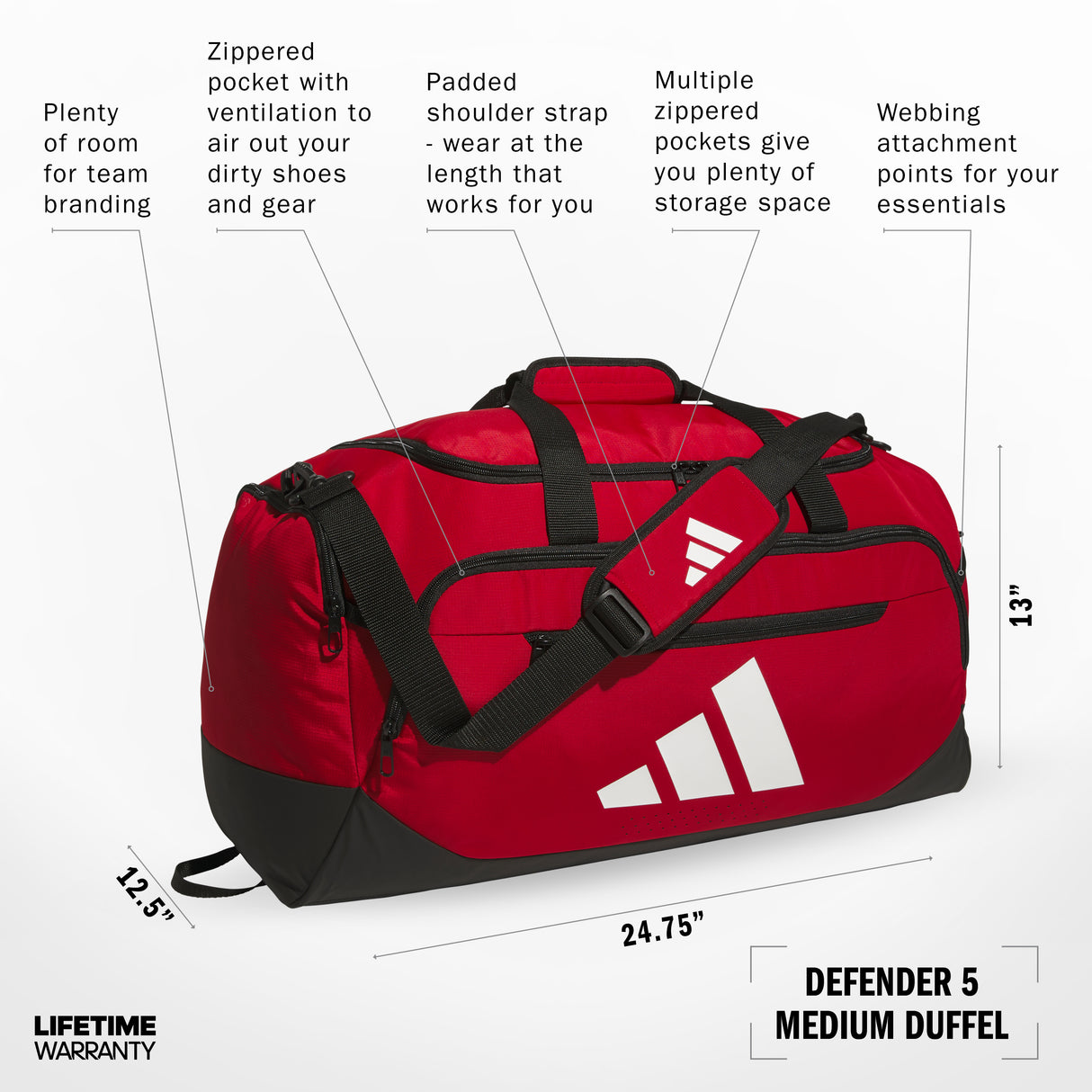 adidas Defender 5 Medium Duffel Unisex Accessories Bags & Backpacks