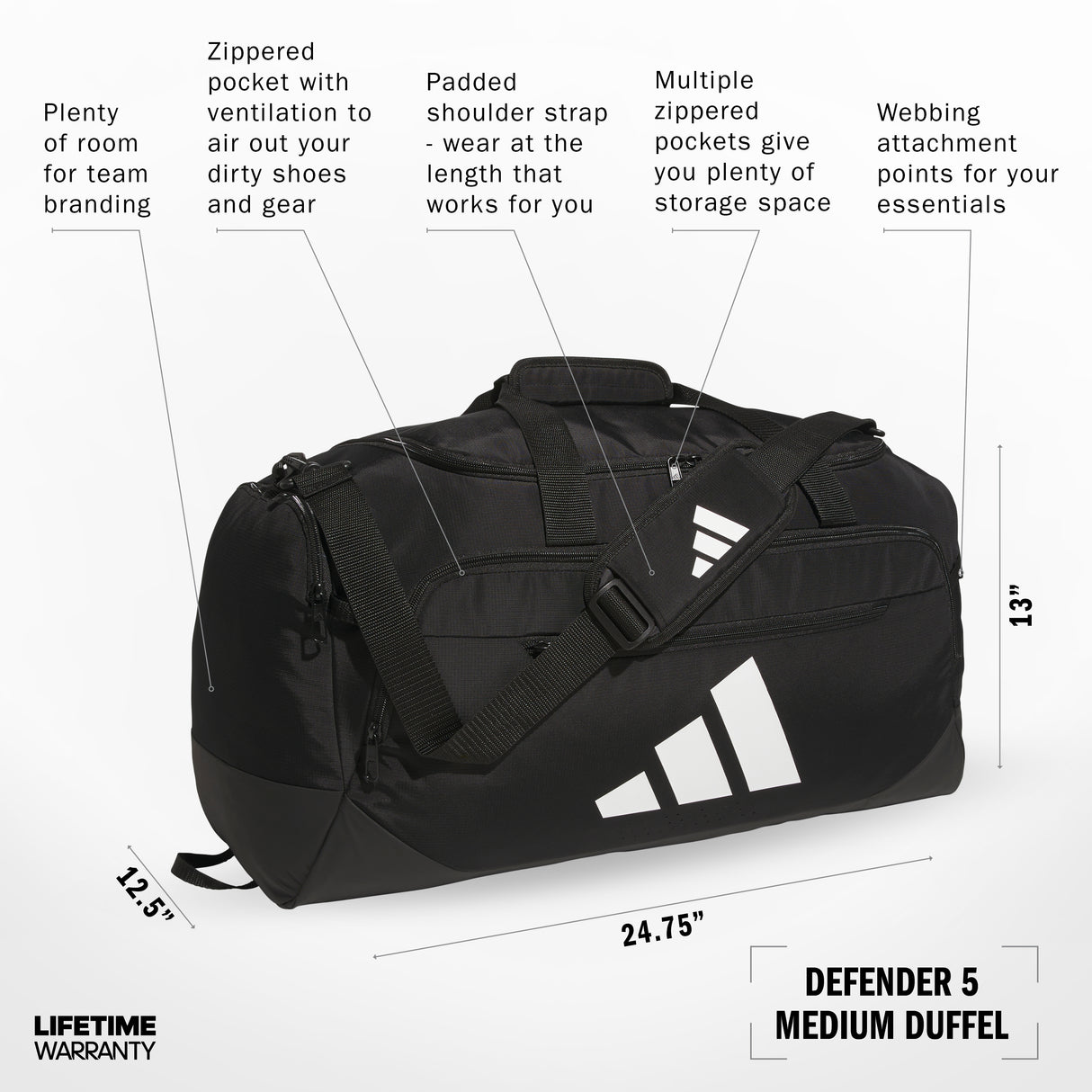 adidas Defender 5 Medium Duffel Unisex Accessories Bags & Backpacks