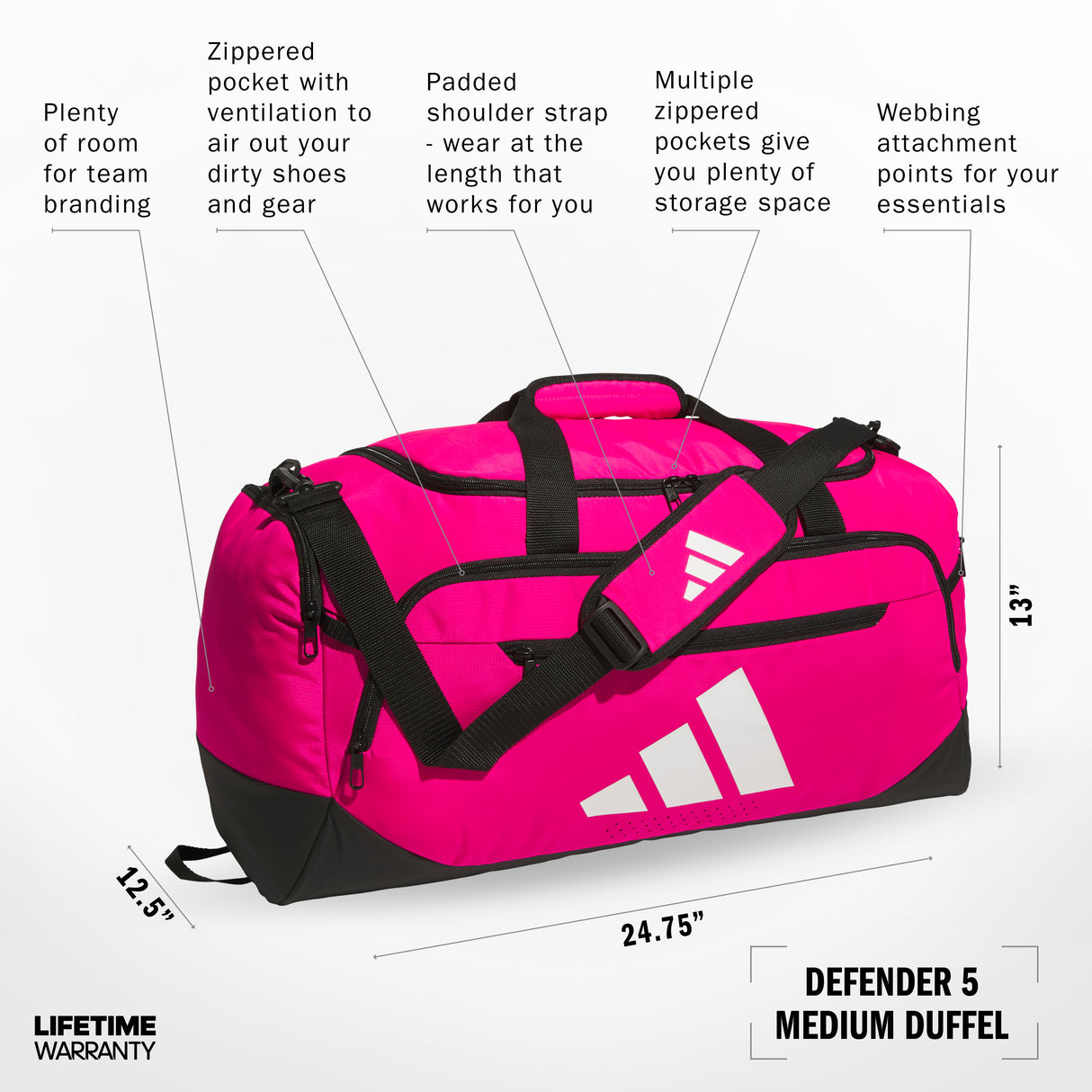 adidas Defender 5 Medium Duffel Unisex Accessories Bags & Backpacks