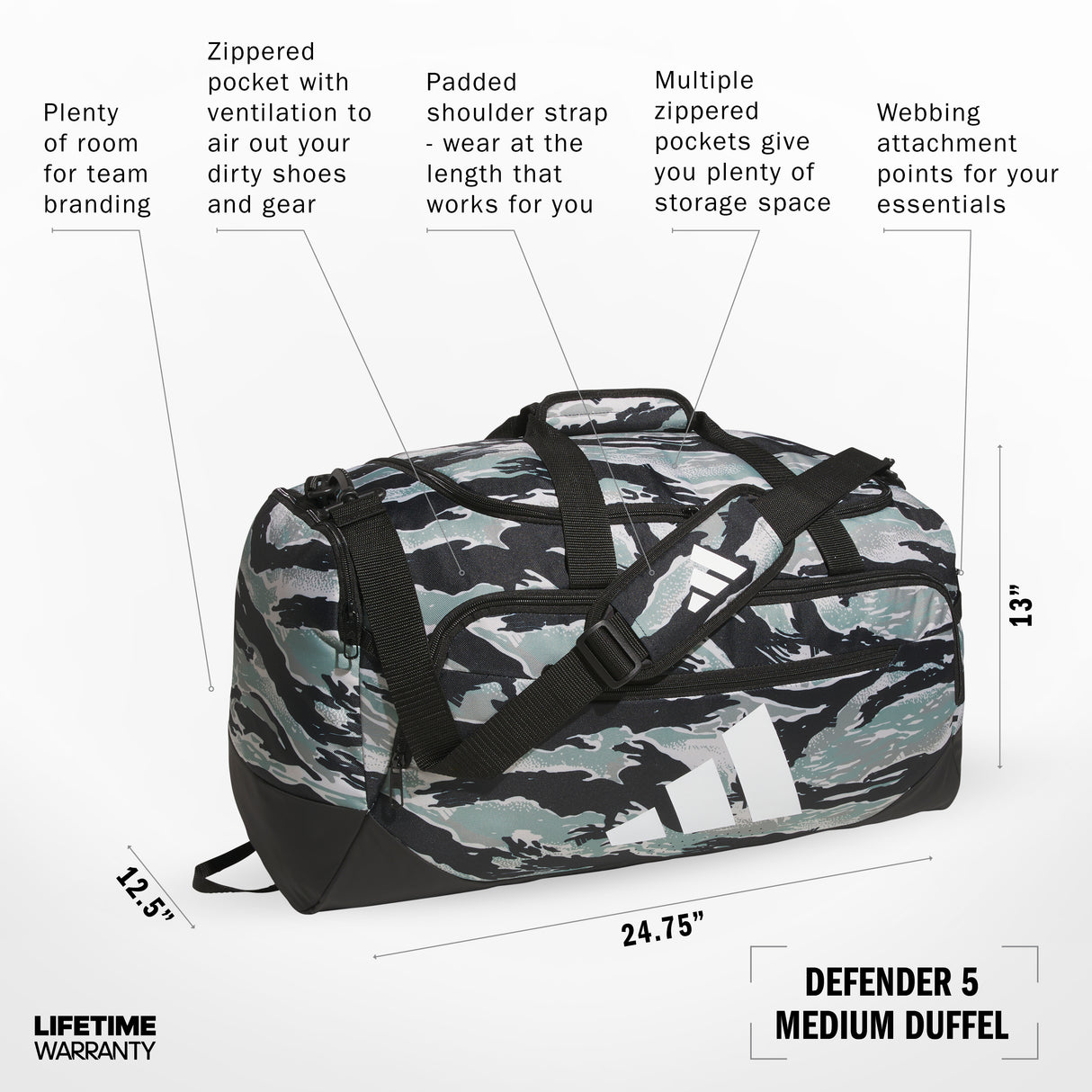 adidas Defender 5 Medium Duffel Unisex Accessories Bags & Backpacks