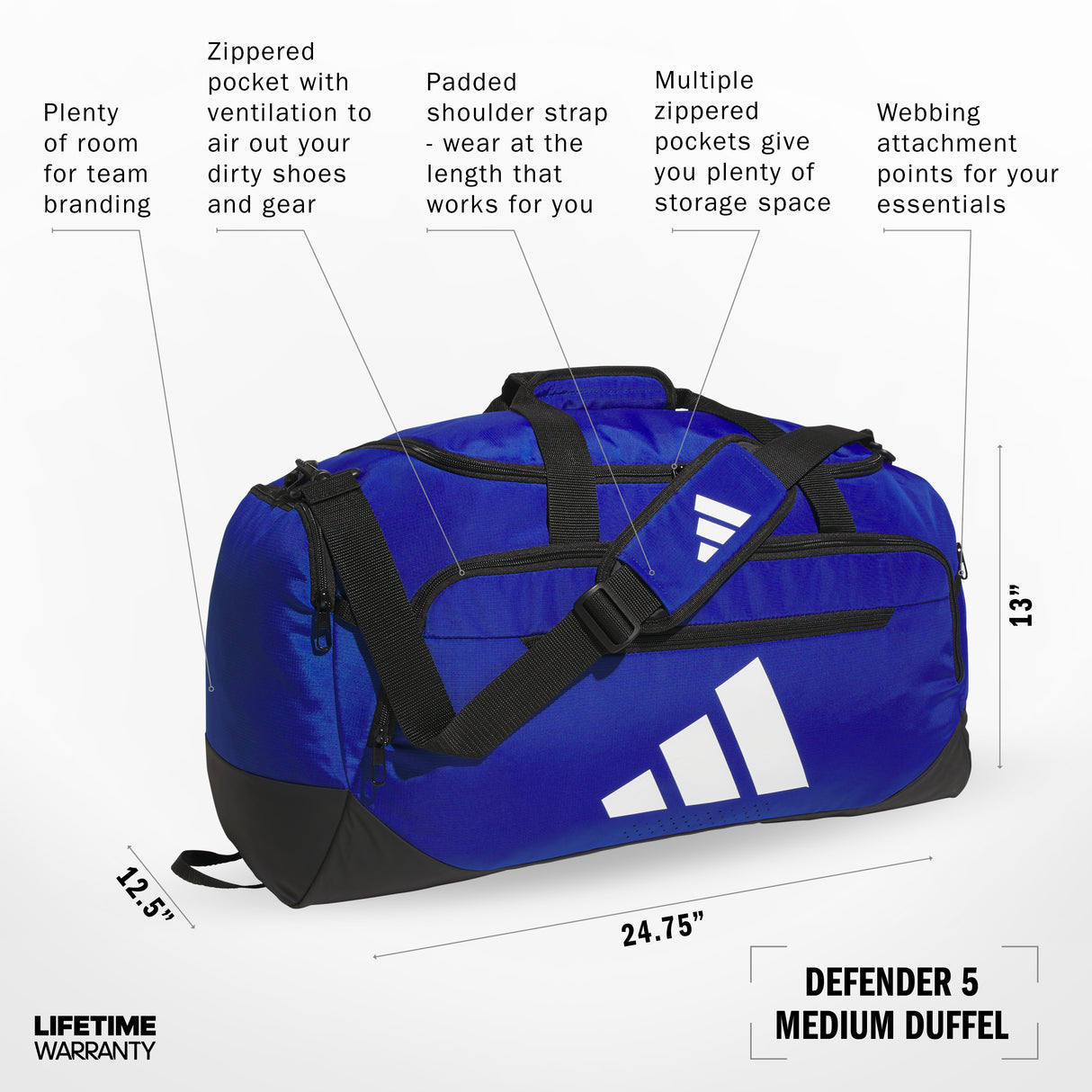 adidas Defender 5 Medium Duffel Unisex Accessories Bags & Backpacks