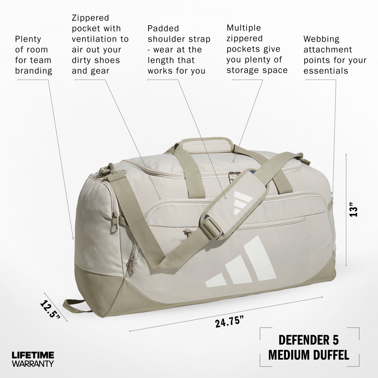 adidas Defender 5 Medium Duffel Unisex Accessories Bags & Backpacks