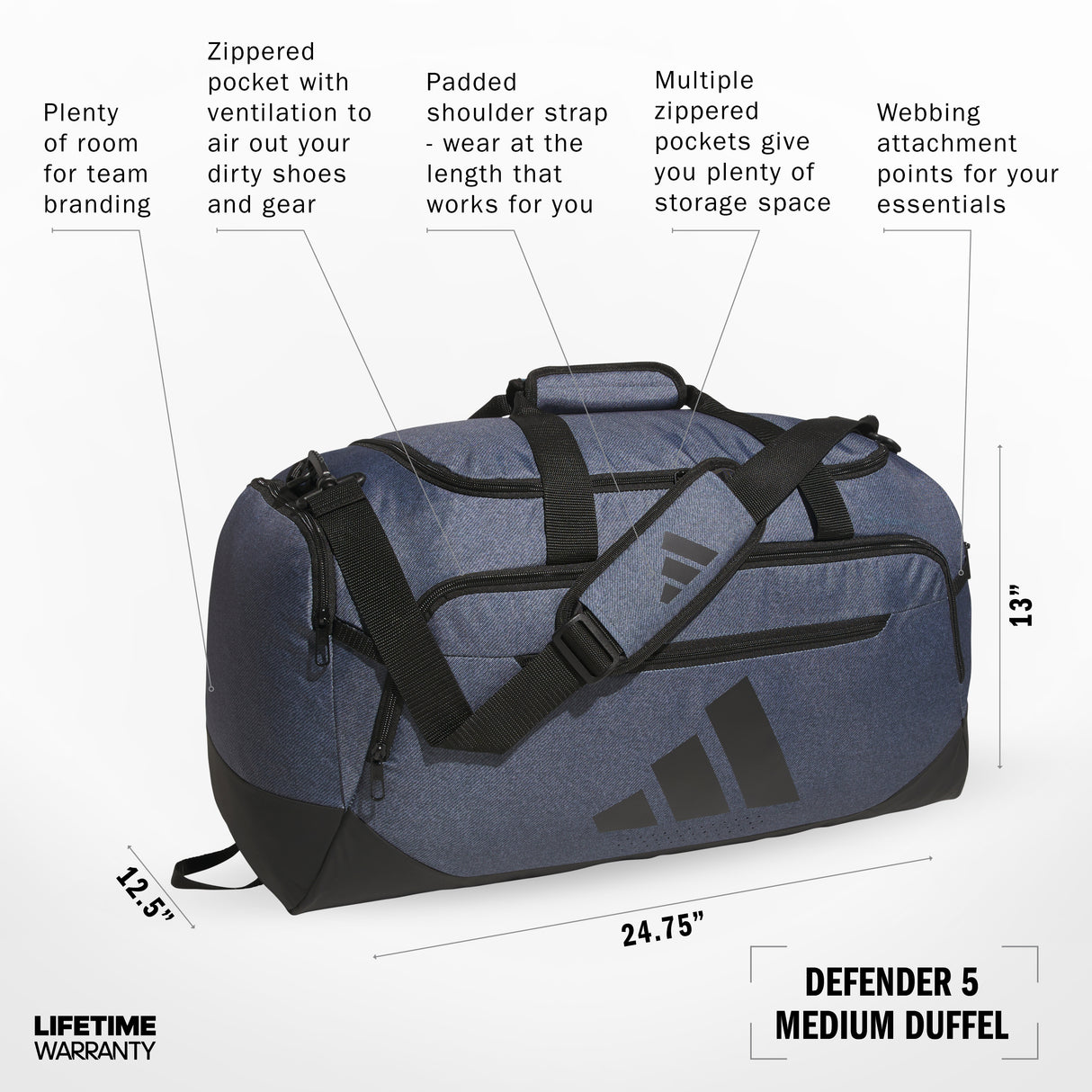 adidas Defender 5 Medium Duffel Unisex Accessories Bags & Backpacks
