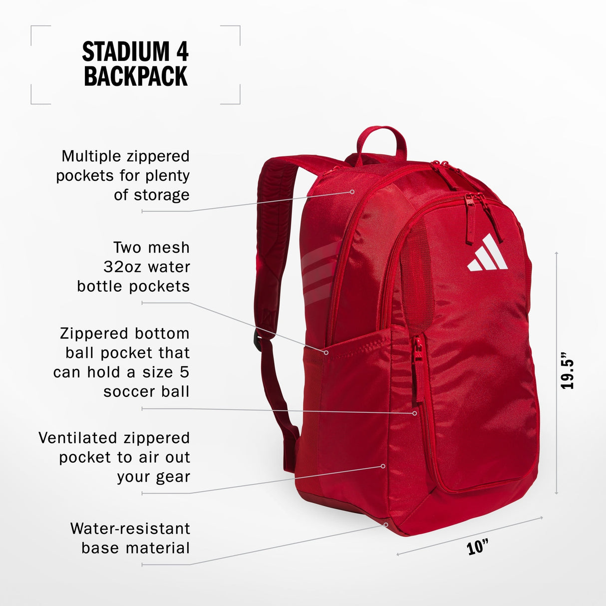 adidas Stadium 4 Backpack Unisex Accessories Bags & Backpacks