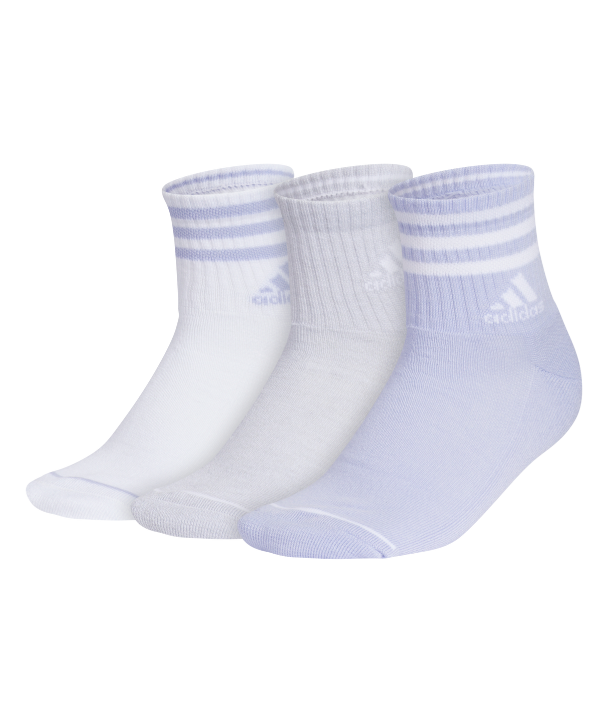 adidas Women's Cushioned 3-Stripe 3.0 3-Pack High Quarter Socks Unisex Accessories Socks