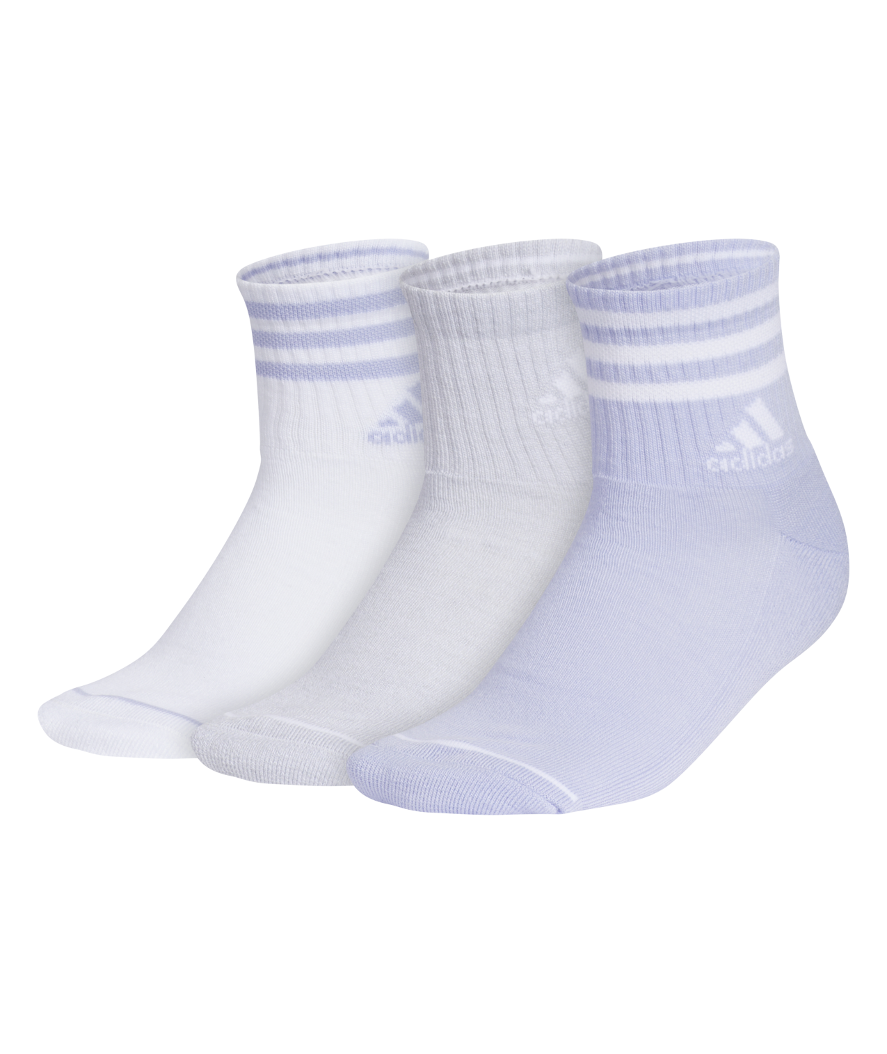 adidas Women's Cushioned 3-Stripe 3.0 3-Pack High Quarter Socks Unisex Accessories Socks