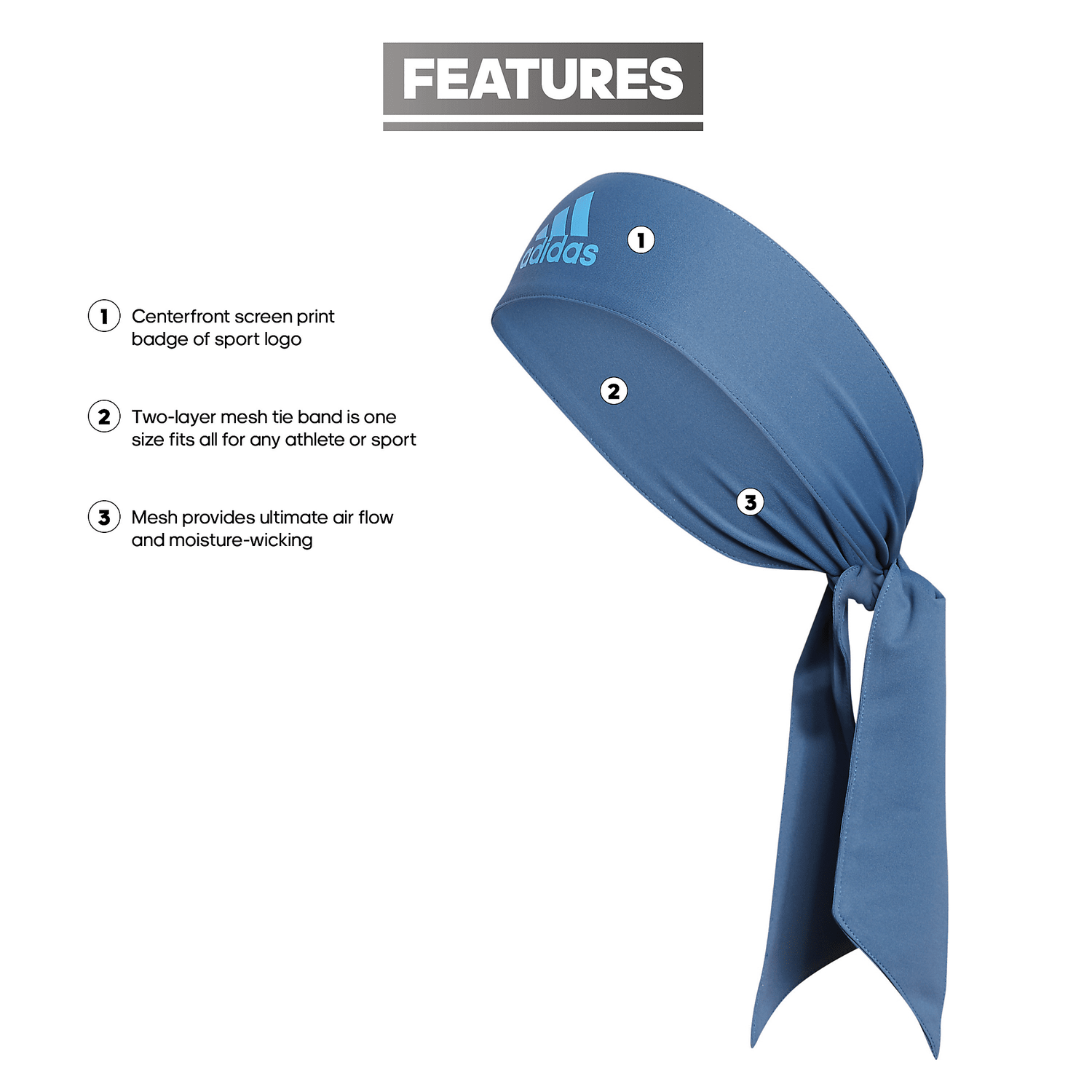 adidas Alphaskin Tie Headband Unisex Accessories Hats & Caps