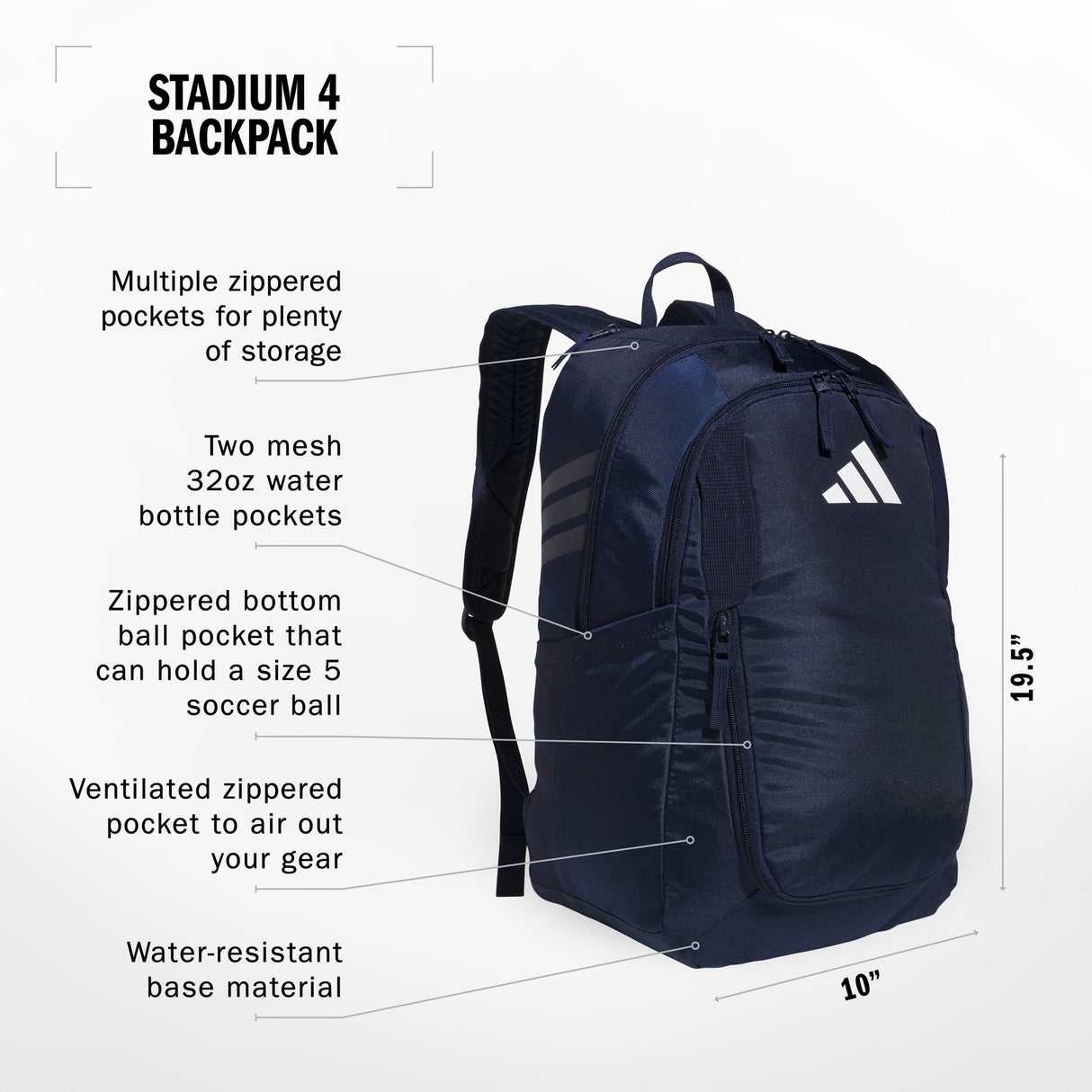 adidas Stadium 4 Backpack Unisex Accessories Bags & Backpacks