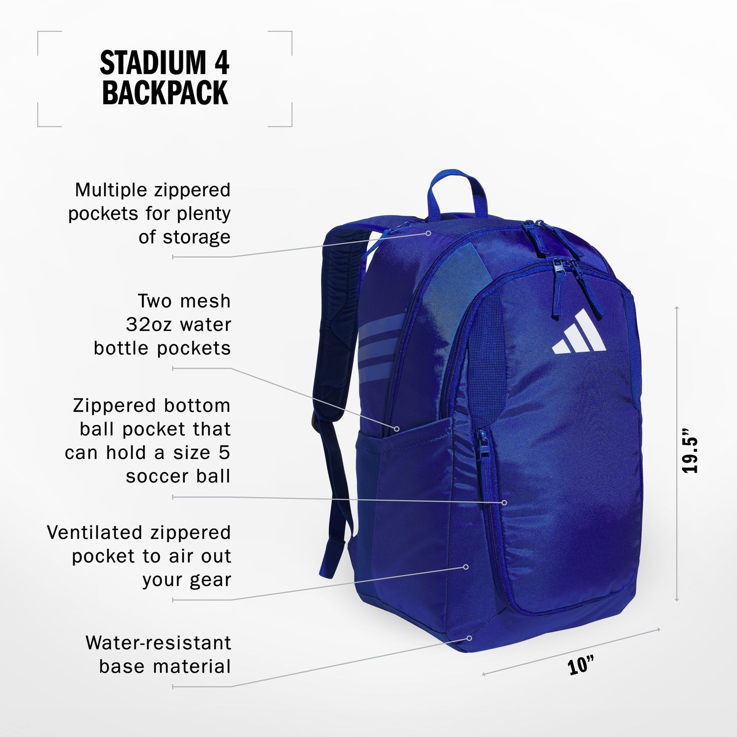 adidas Stadium 4 Backpack Unisex Accessories Bags & Backpacks