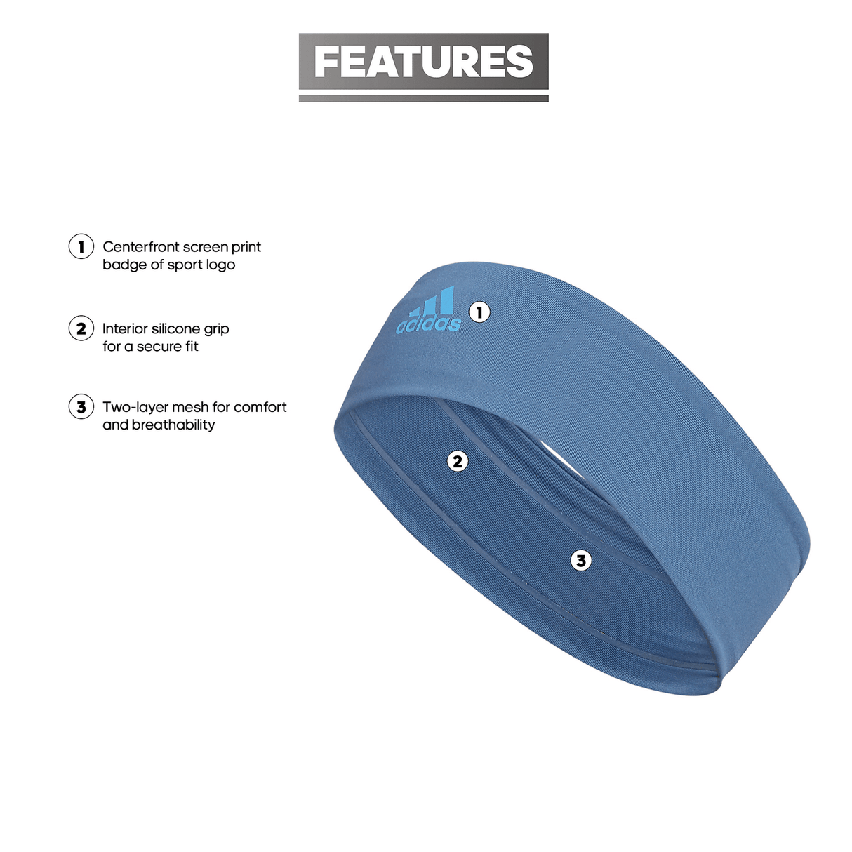 adidas Alphaskin 2.0 Headband Unisex Accessories Hats & Caps