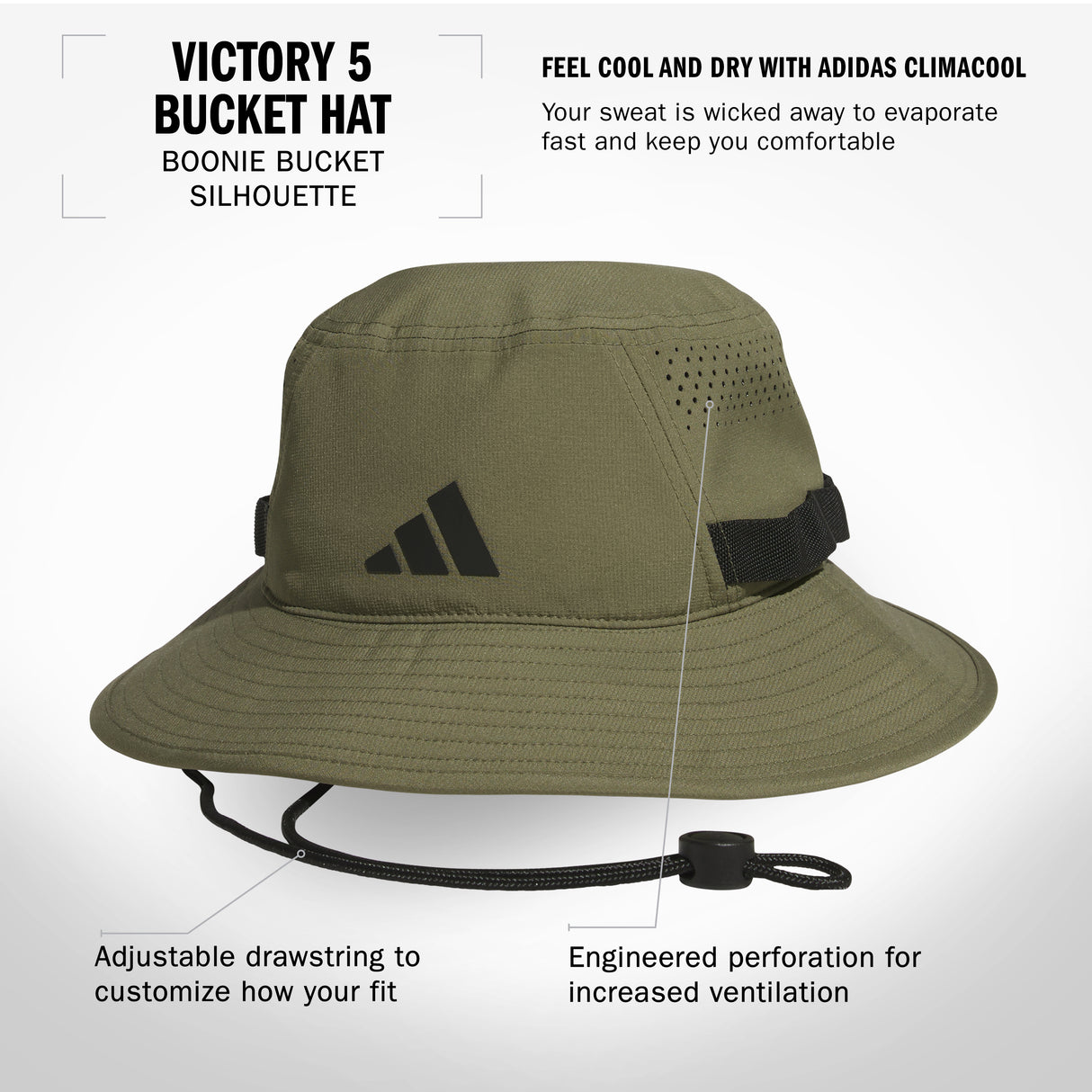 adidas Men's Victory 5 Bucket Hat Unisex Accessories Hats & Caps