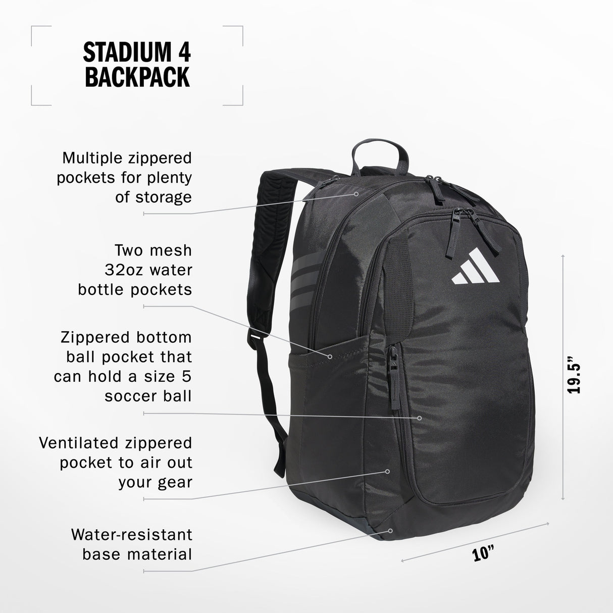 adidas Stadium 4 Backpack Unisex Accessories Bags & Backpacks