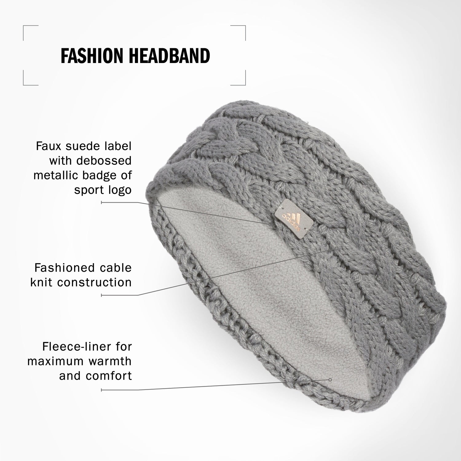 adidas Women's Fashion Headband Unisex Accessories Hats & Caps