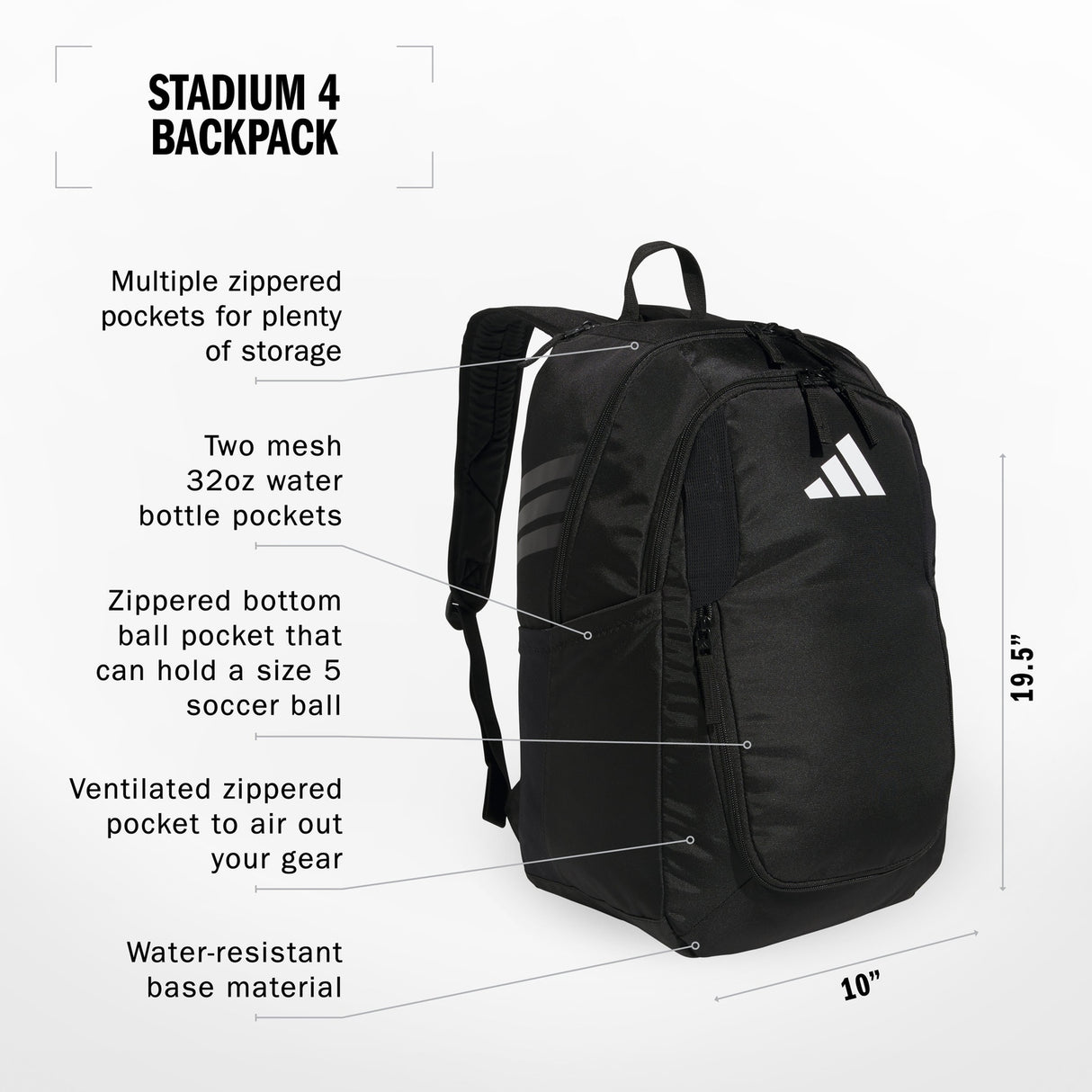 adidas Stadium 4 Backpack Unisex Accessories Bags & Backpacks