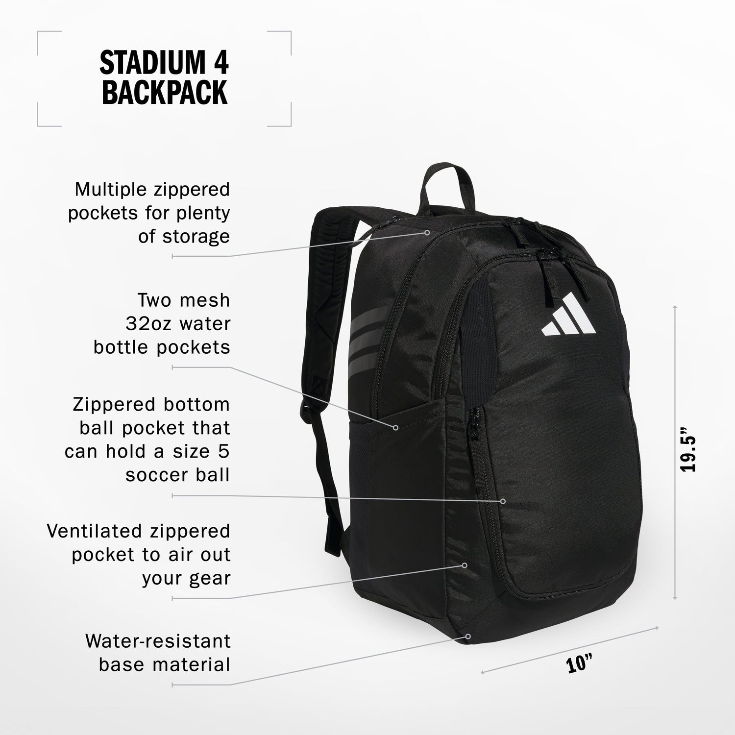 adidas Stadium 4 Backpack Unisex Accessories Bags & Backpacks