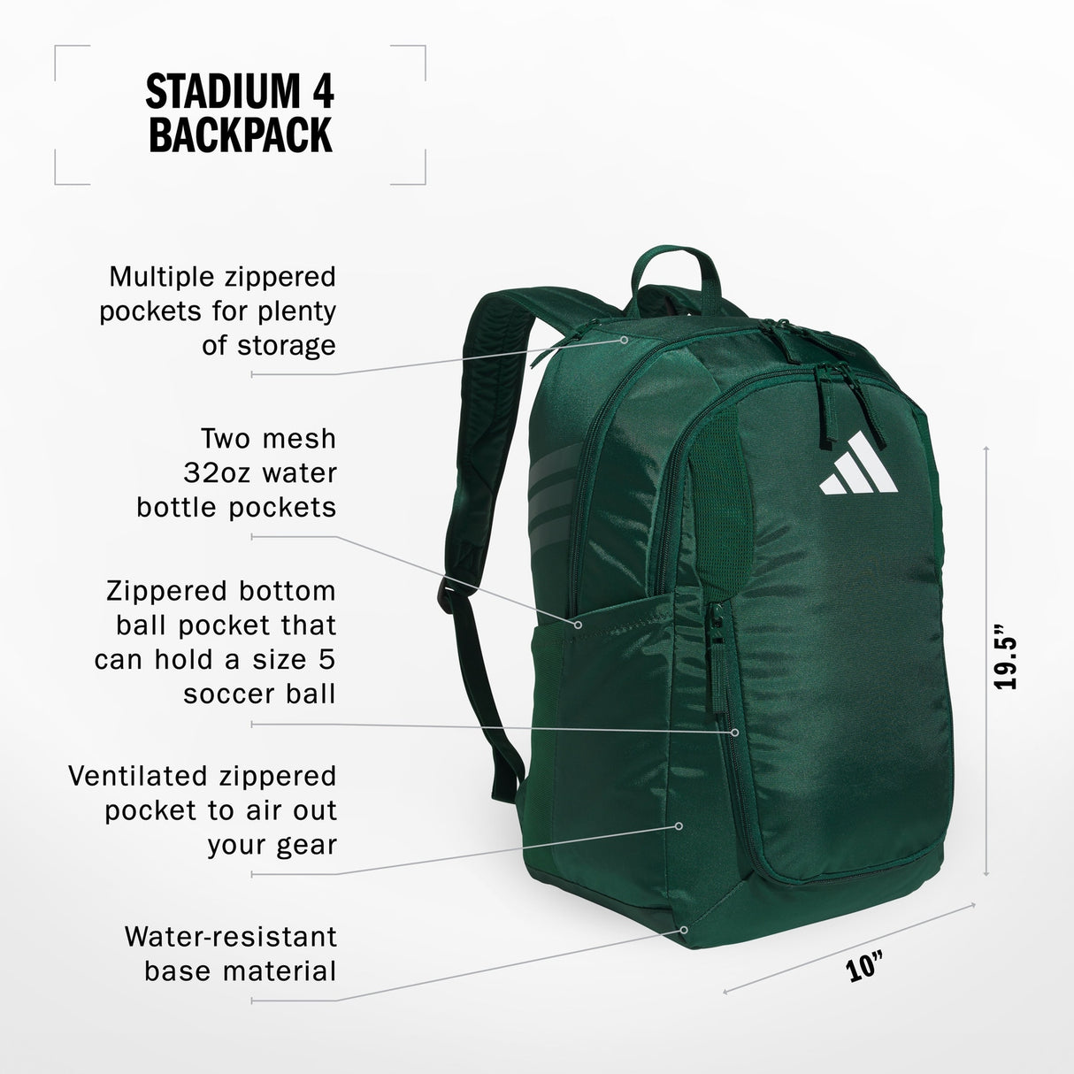adidas Stadium 4 Backpack Unisex Accessories Bags & Backpacks