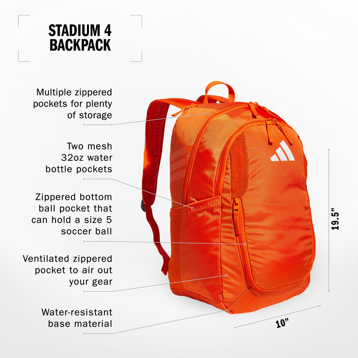 adidas Stadium 4 Backpack Unisex Accessories Bags & Backpacks