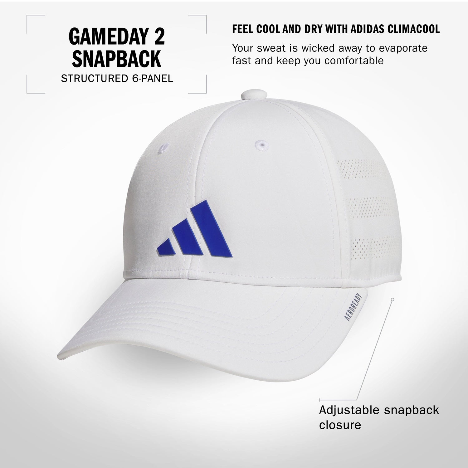 adidas Youth Gameday 2 Snapback Unisex Accessories Hats & Caps