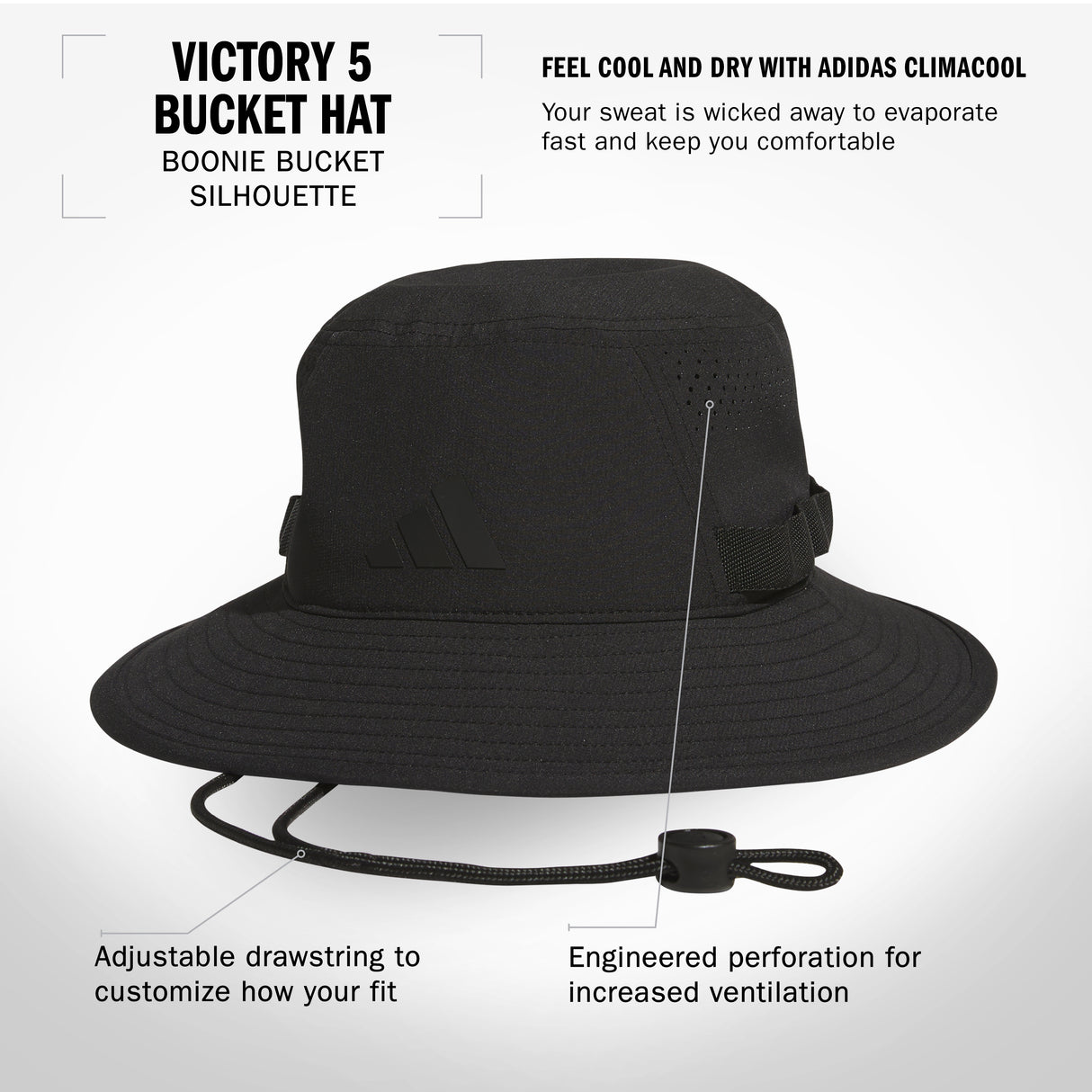 adidas Men's Victory 5 Bucket Hat Unisex Accessories Hats & Caps