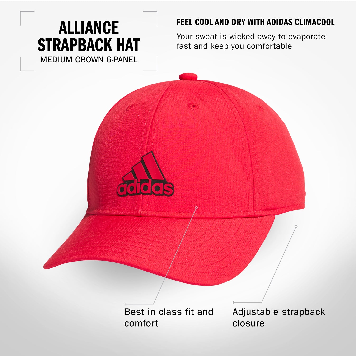 adidas Men's Alliance Strapback Hat Unisex Accessories Hats & Caps