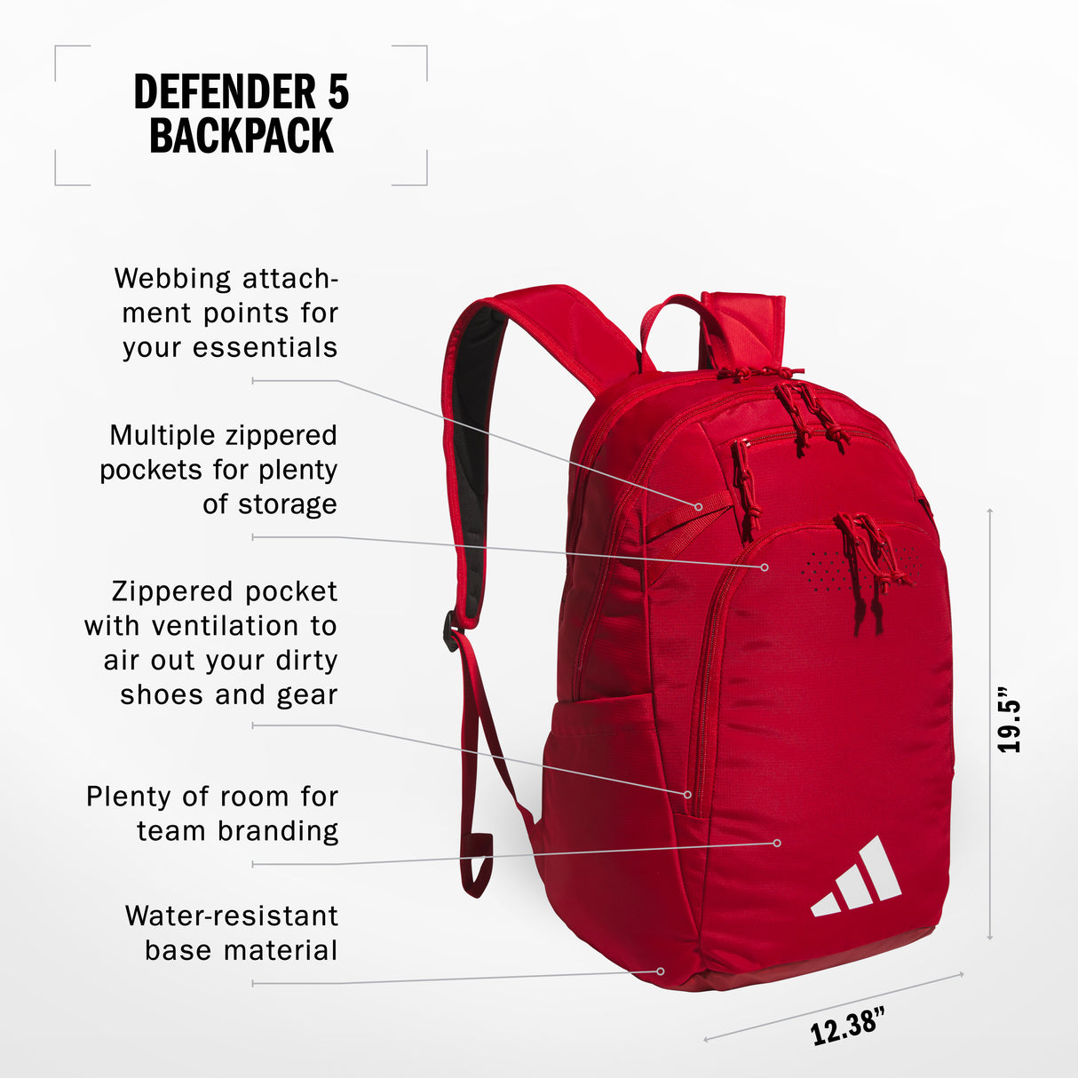 adidas Defender 5 Backpack Unisex Accessories Bags & Backpacks