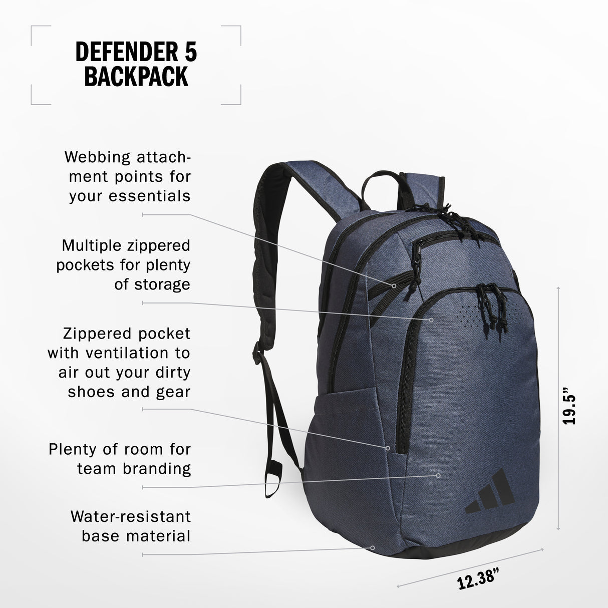 adidas Defender 5 Backpack Unisex Accessories Bags & Backpacks