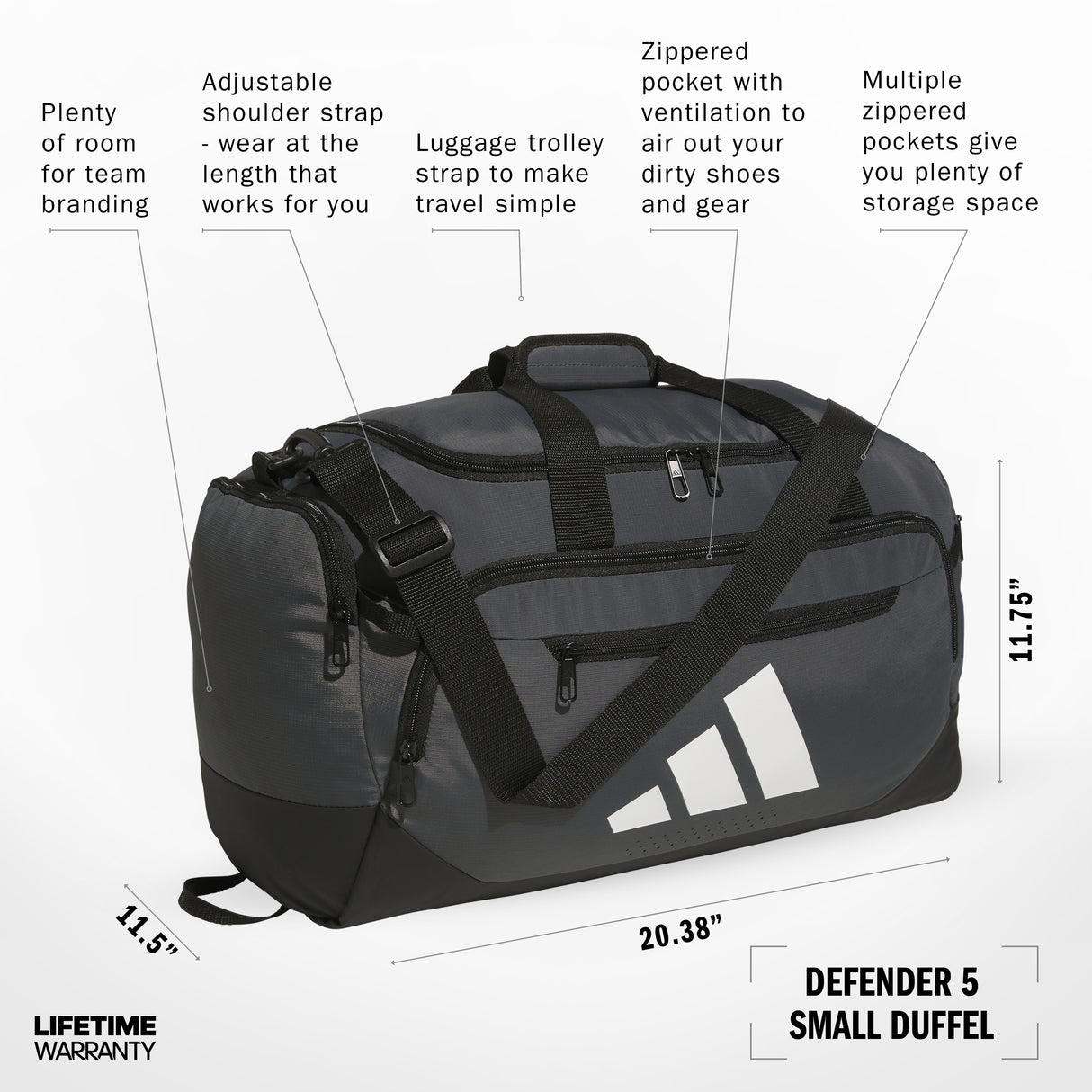 adidas Defender 5 Small Duffel-2