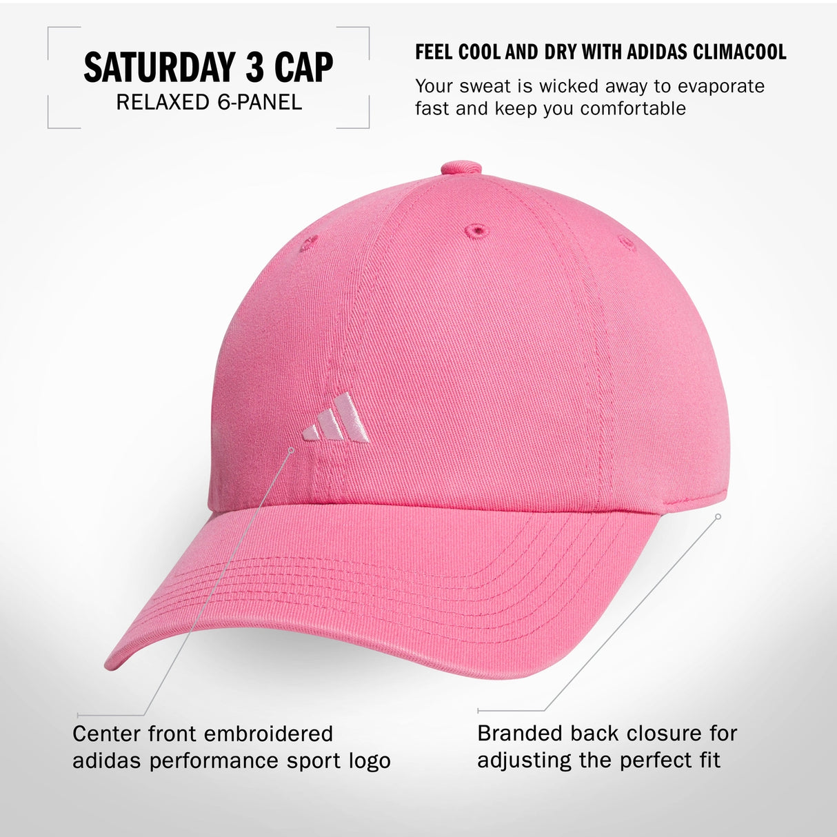 adidas Women's Saturday 3 Cap Unisex Accessories Hats & Caps