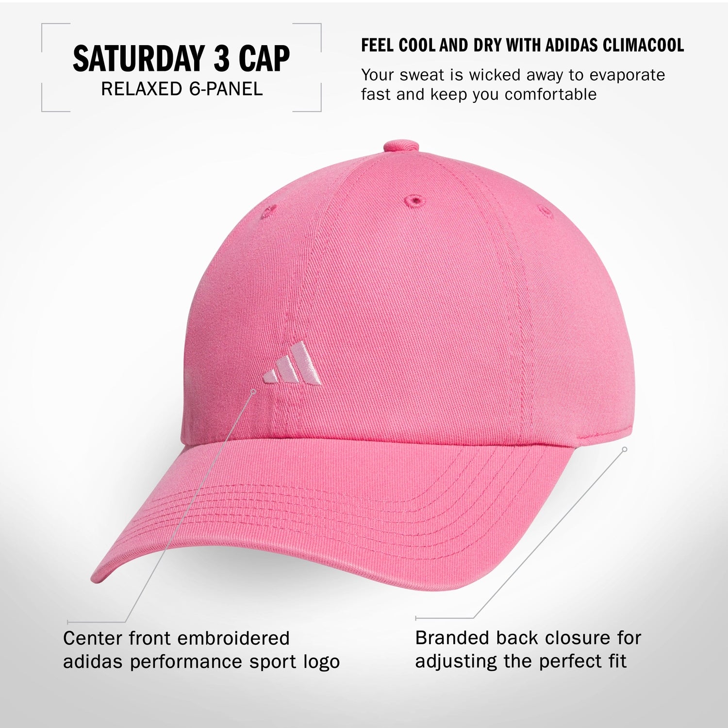 adidas Women's Saturday 3 Cap Unisex Accessories Hats & Caps