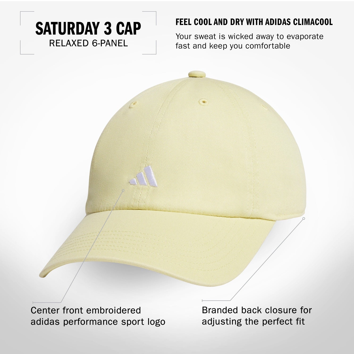 adidas Women's Saturday 3 Cap Unisex Accessories Hats & Caps