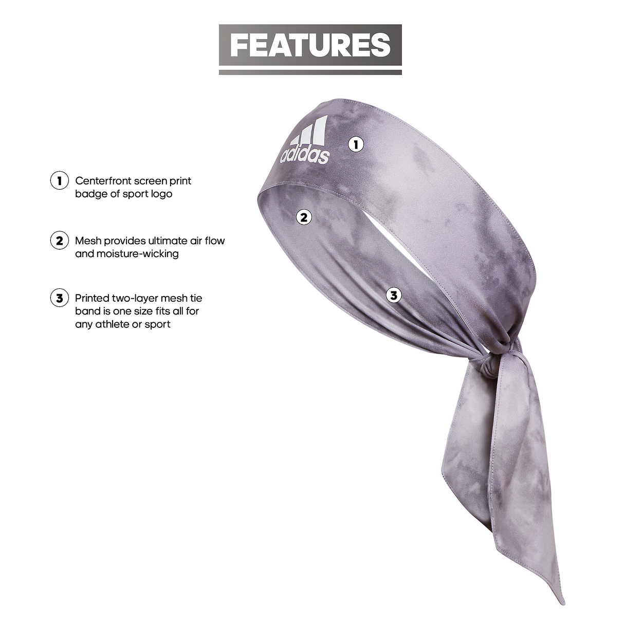 adidas Alphaskin Print Tie Headband-2