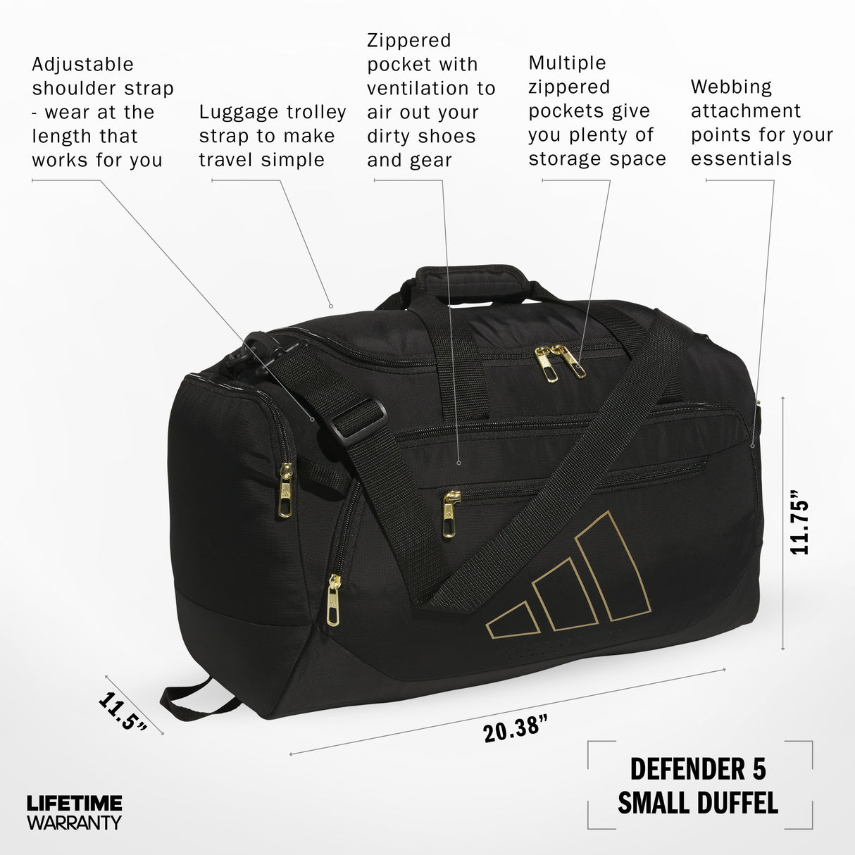 adidas Defender 5 Small Duffel Unisex Accessories Bags & Backpacks