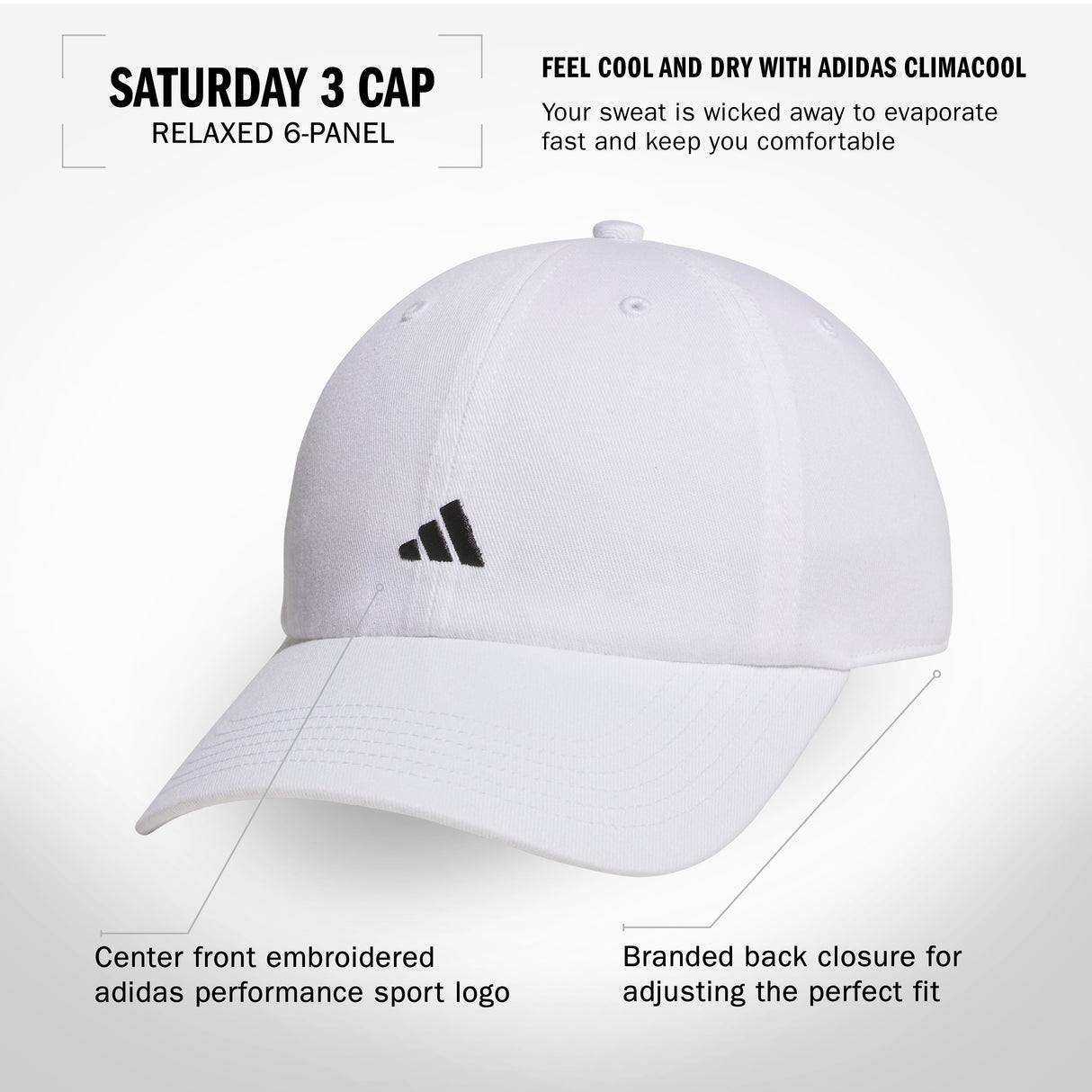 adidas Women's Saturday 3 Cap Unisex Accessories Hats & Caps