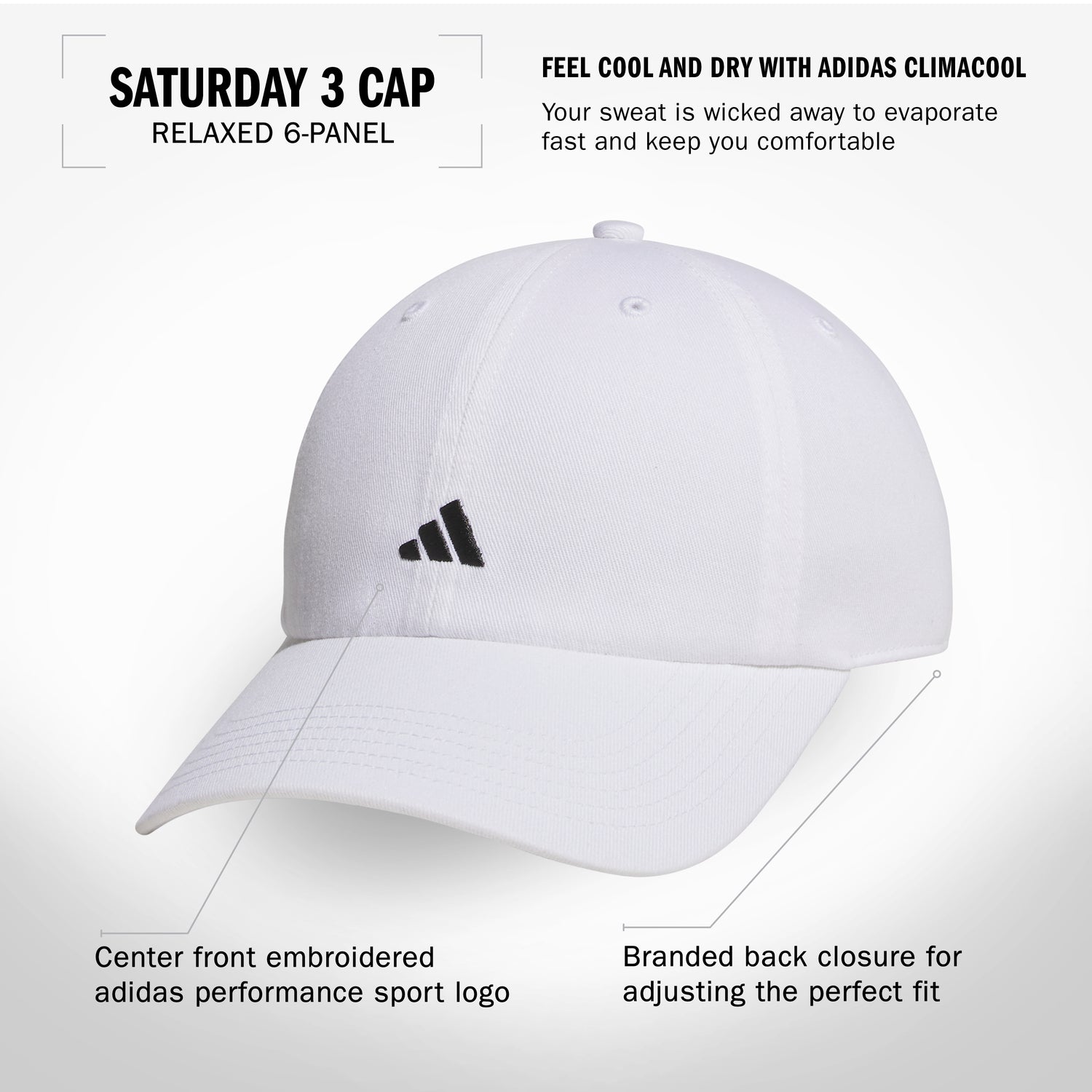 adidas Women's Saturday 3 Cap Unisex Accessories Hats & Caps