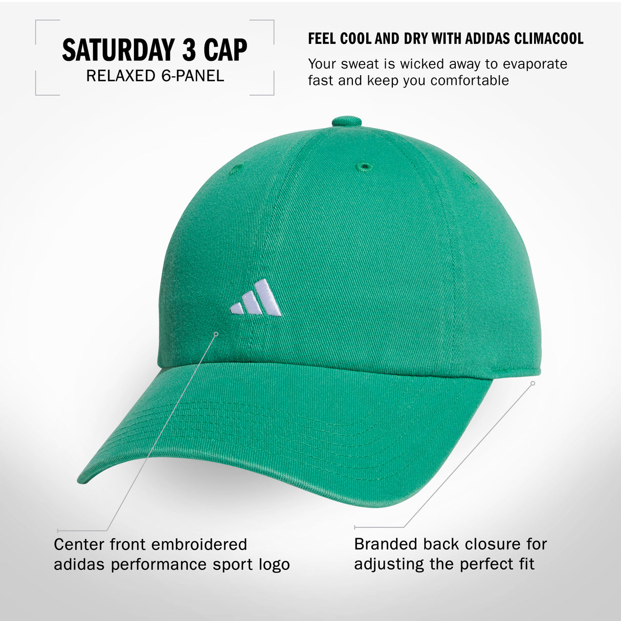 adidas Women's Saturday 3 Cap Unisex Accessories Hats & Caps