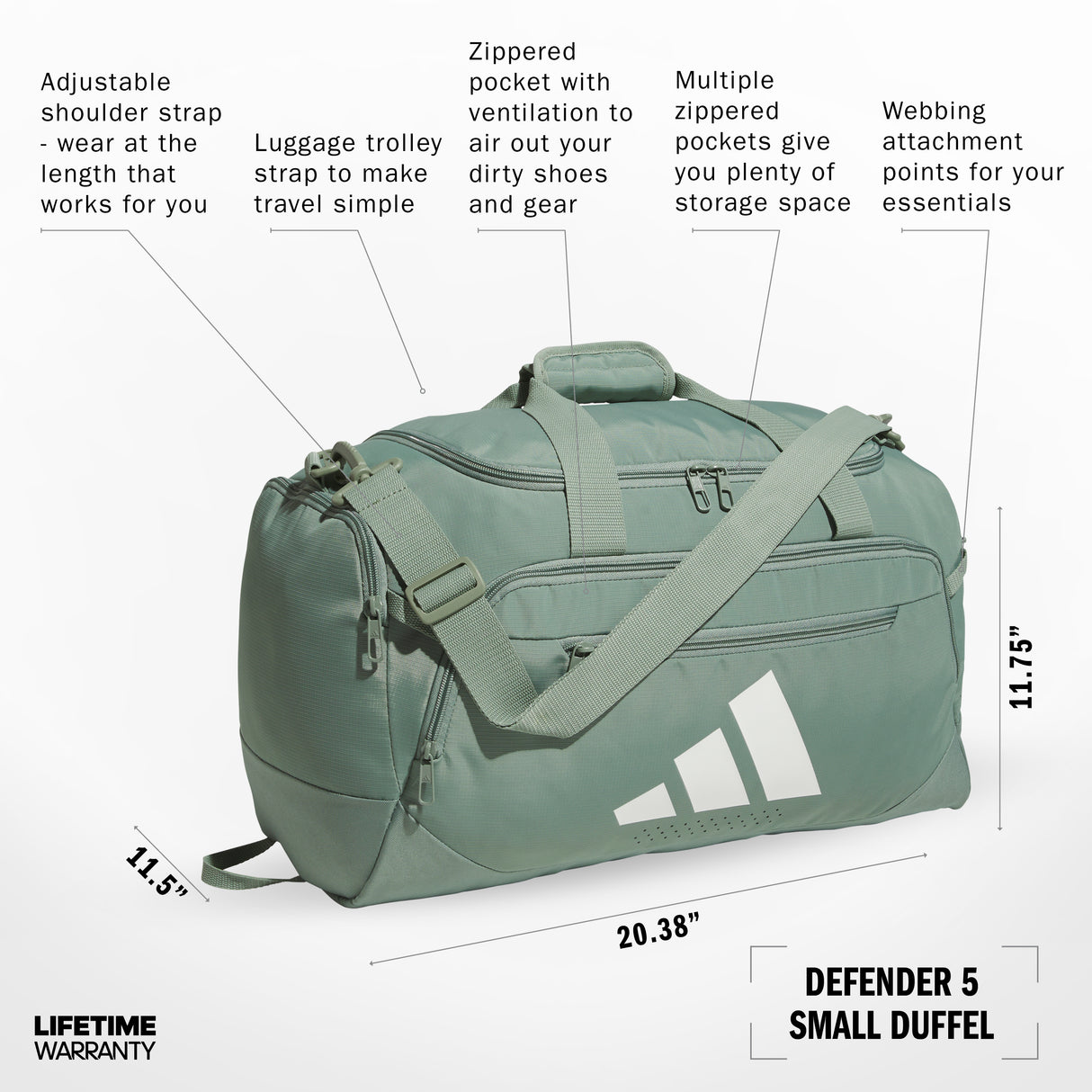 adidas Defender 5 Small Duffel Unisex Accessories Bags & Backpacks