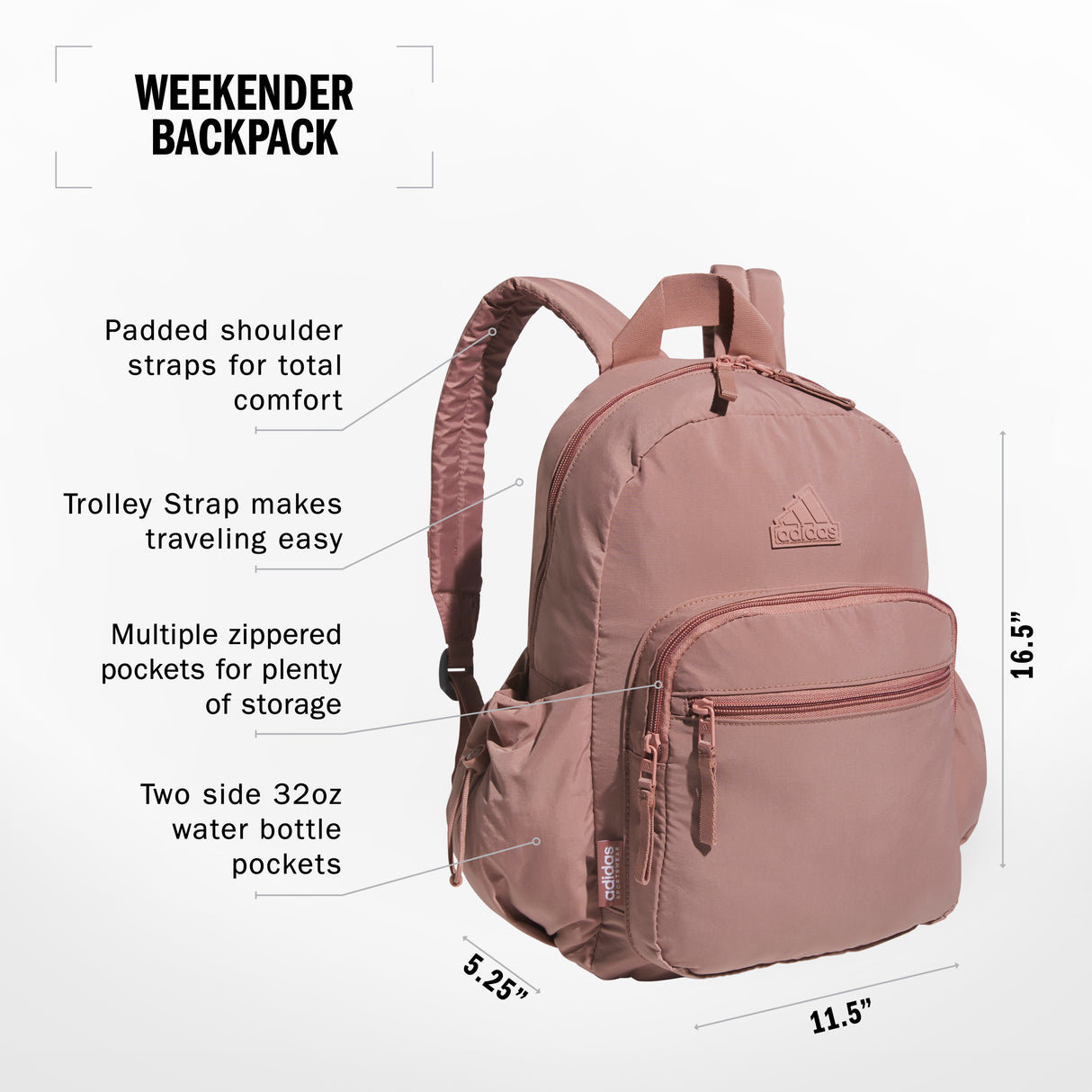 adidas Weekender Backpack Unisex Accessories Bags & Backpacks