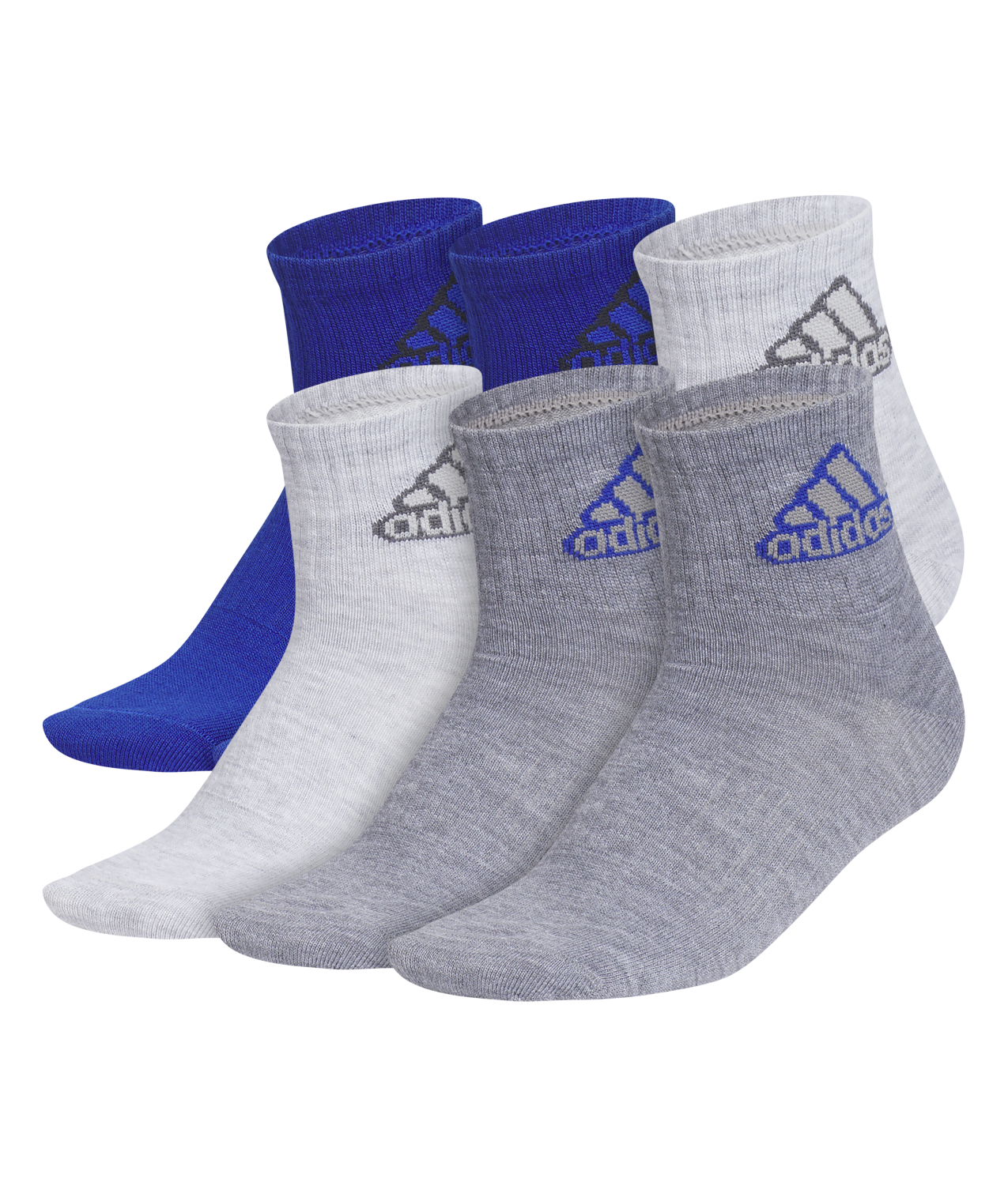 adidas Youth Superlite Classic 6-Pack Quarter Socks Unisex Accessories Socks